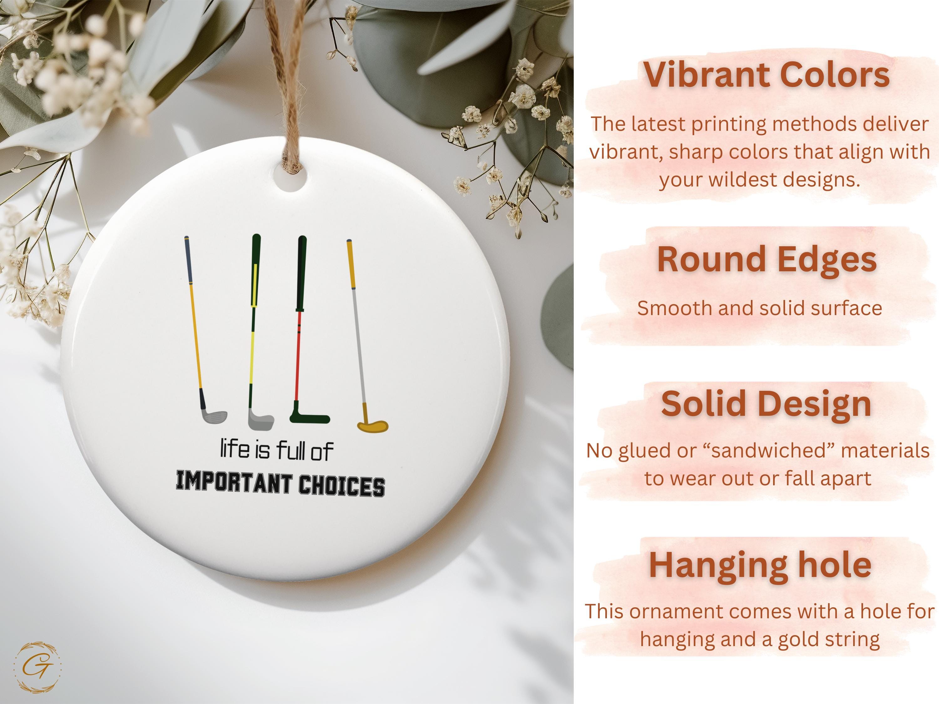Golf Club Ornament Decor, Unique Gifts for Golfer, Fun Sports Decoration, Golf Lover Gifts, Ideal Gift for Golf Enthusiast, Holiday Keepsake