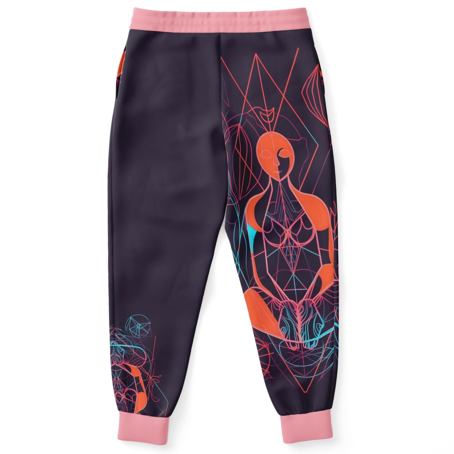 Neon Sacred Geometry Joggers – Spiritual Aesthetic Sweatpants for Men & Women