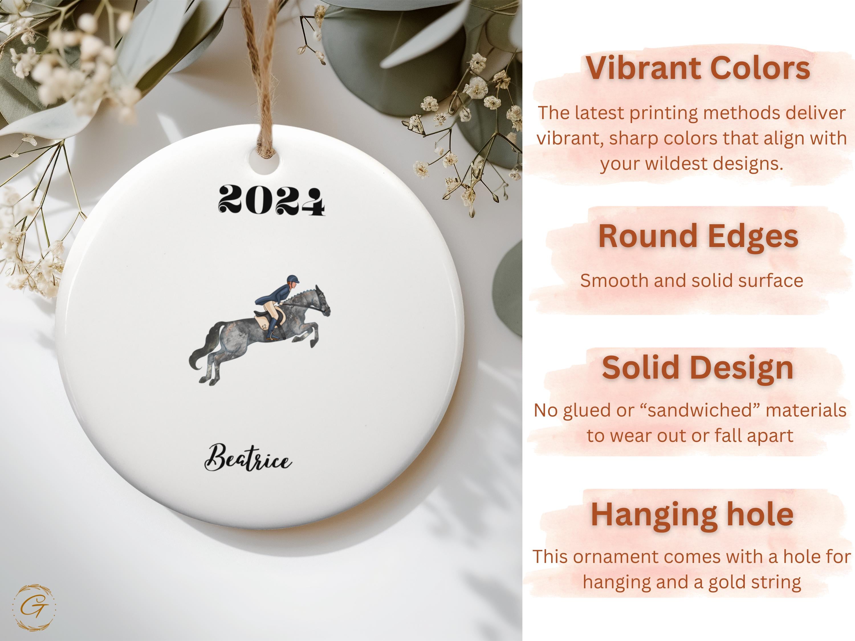 Custom Horse Rider Ornaments 2024 - Personalized Ornament with Name