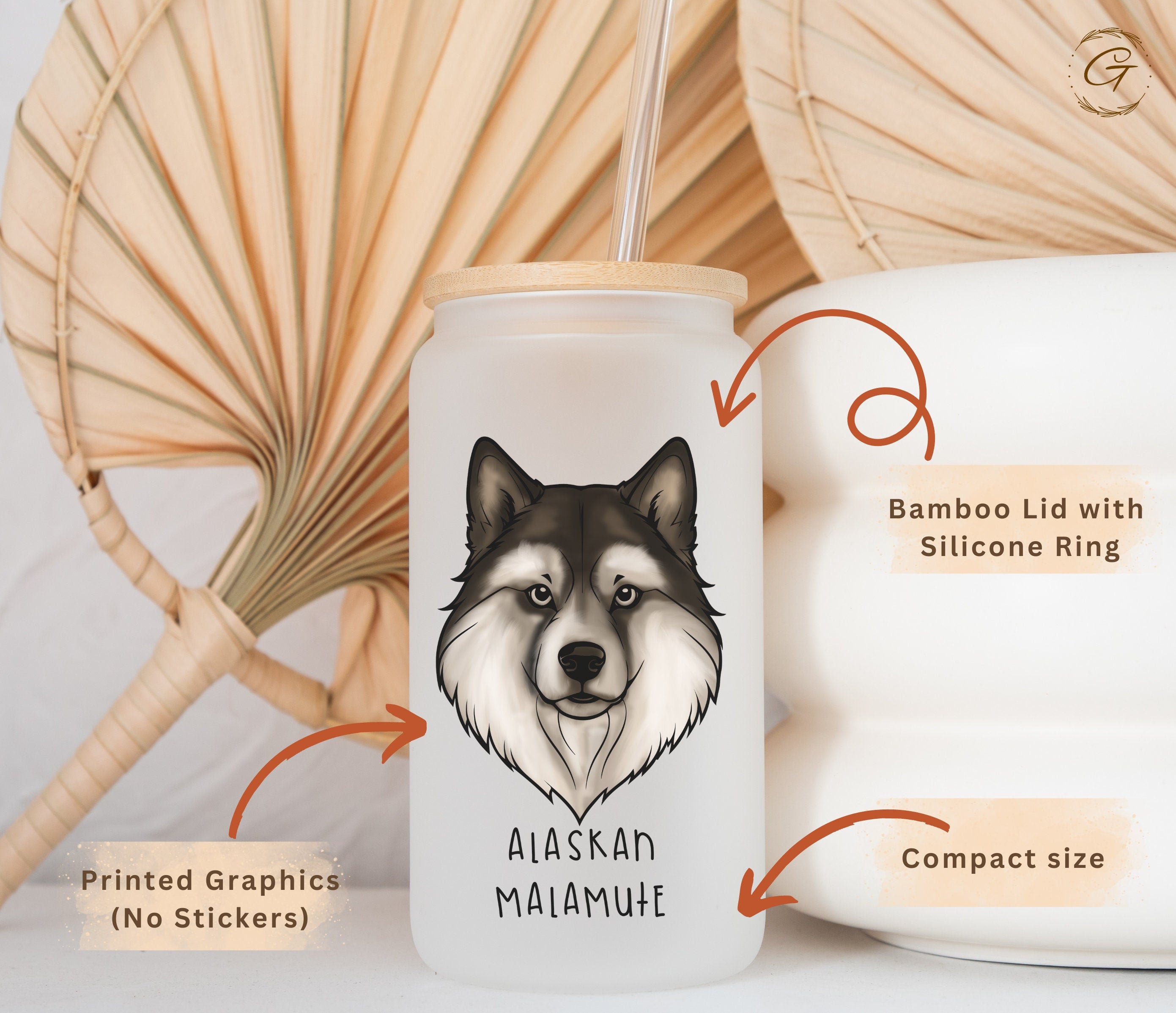Custom Alaskan Malamute Dog Frosted Tumbler with Name Premium Dog Lover Gift Personalized Glassware for Special Occasions Thoughtful Present