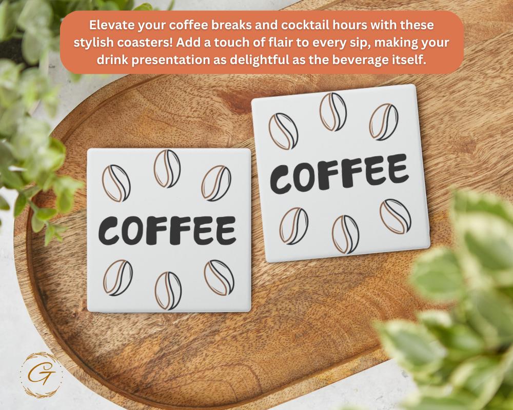 Soapstone Coaster Coffee Beans Design