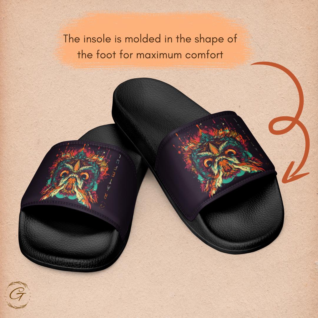 Colorful Owl Design Men's Slides