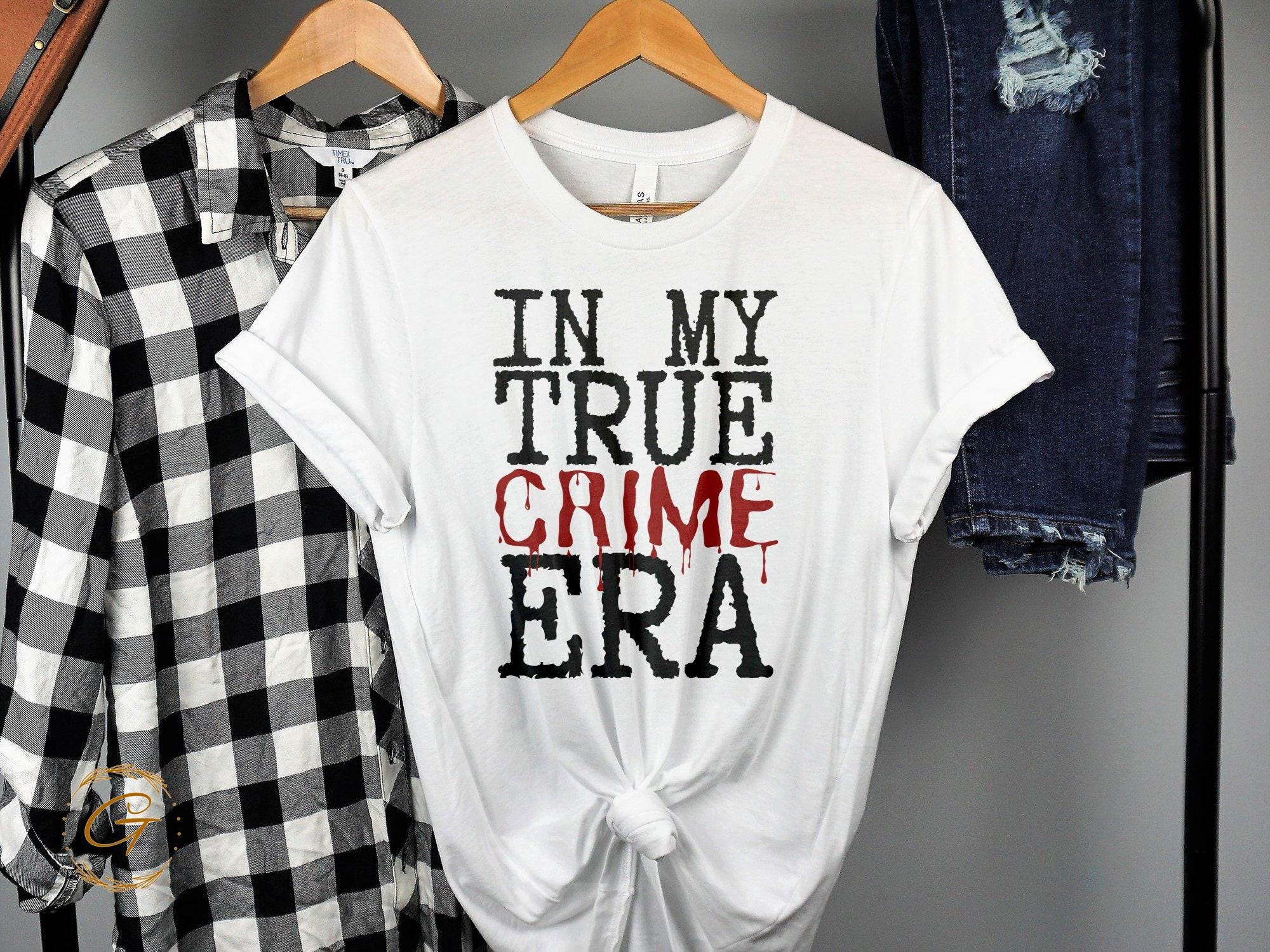 Graphic 'True Crime Era' T-Shirt, Trendy Graphic Tee