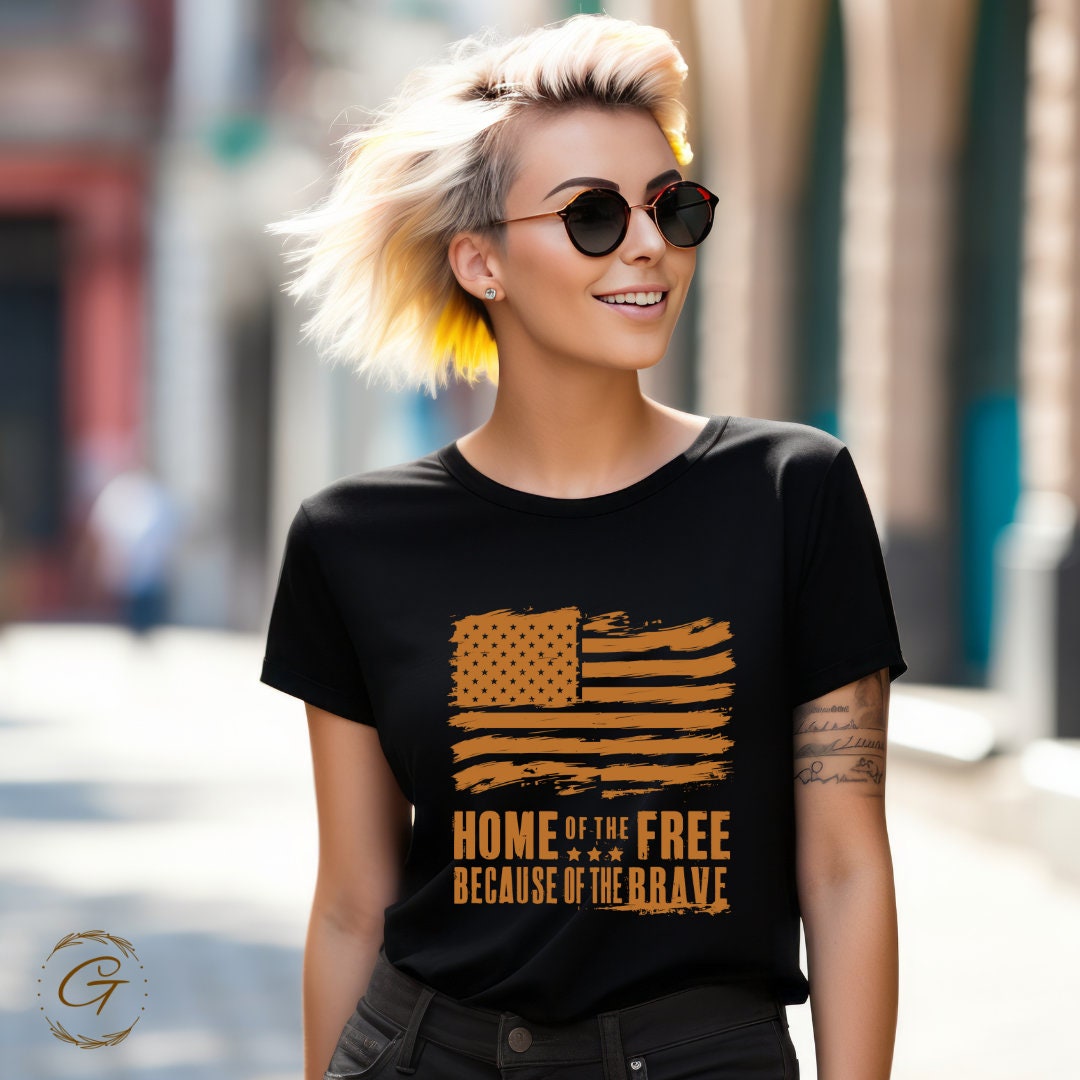 Vintage American Flag "Home of the Free" T-Shirt – Retro Patriotic Graphic Tee