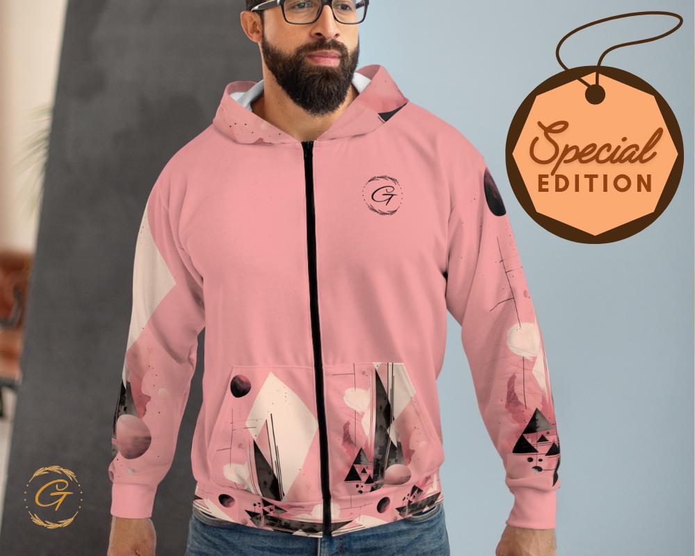 Quantum Polygons Unisex Zip Hoodie All-Over Print