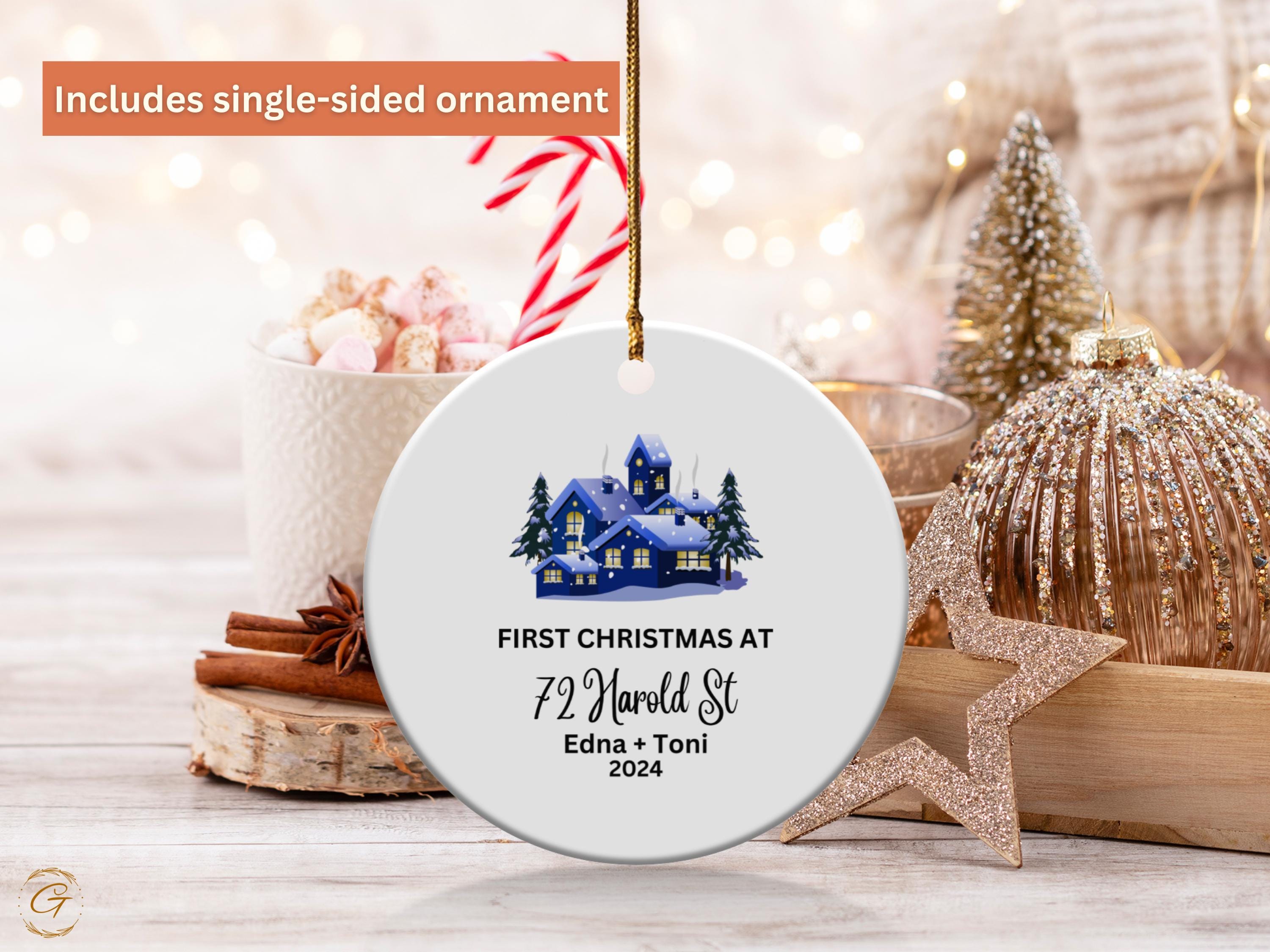 Custom Christmas Family Ornaments, Personalized Holiday New Home Gifts