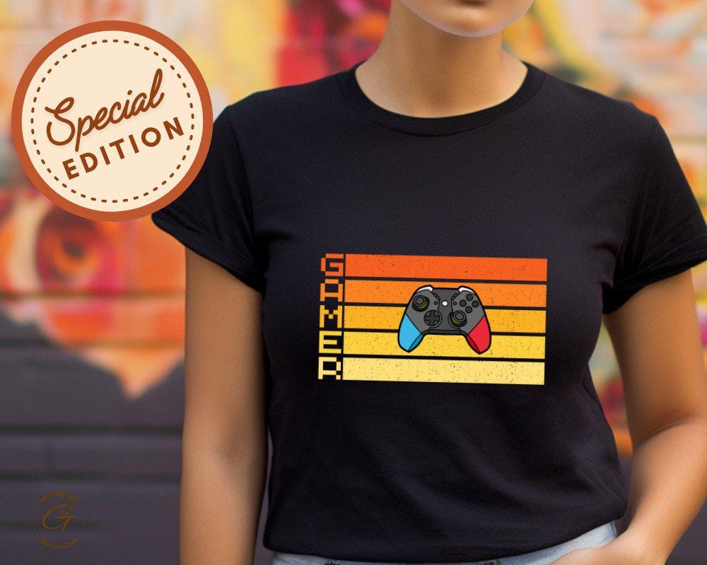 Hobby Shirt Gamer T-Shirt, Retro Game Controller Tee