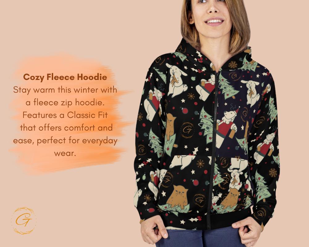 Anti Christmas Unisex Zip Hoodie All-Over Print
