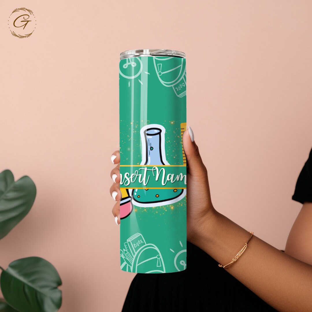 Custom Classroom Icons Tumbler - Skinny 20 oz Insulated with Straw