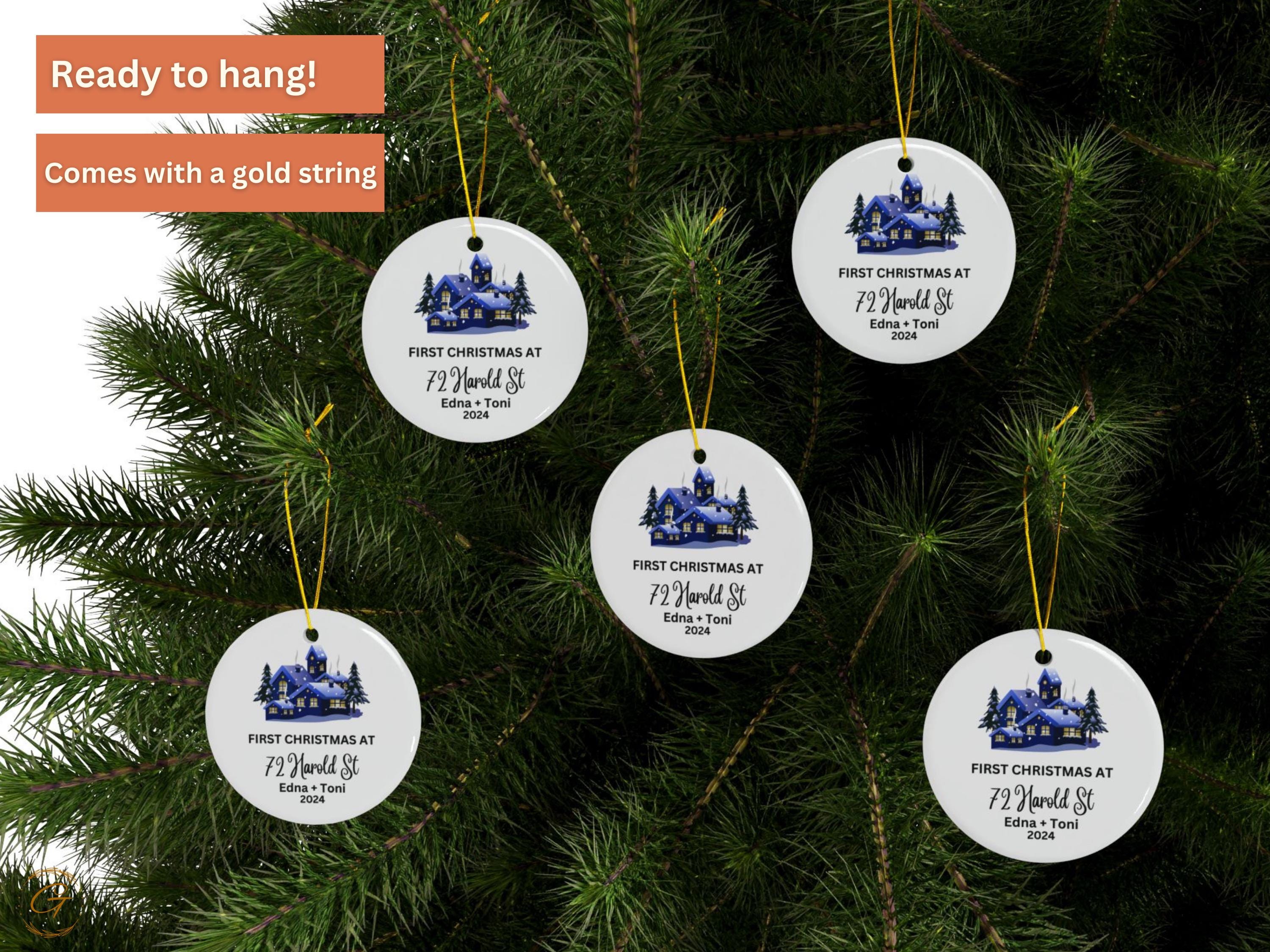 Custom Christmas Family Ornaments, Personalized Holiday New Home Gifts