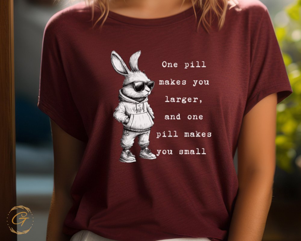 One pill makes you larger funny t-shirt product