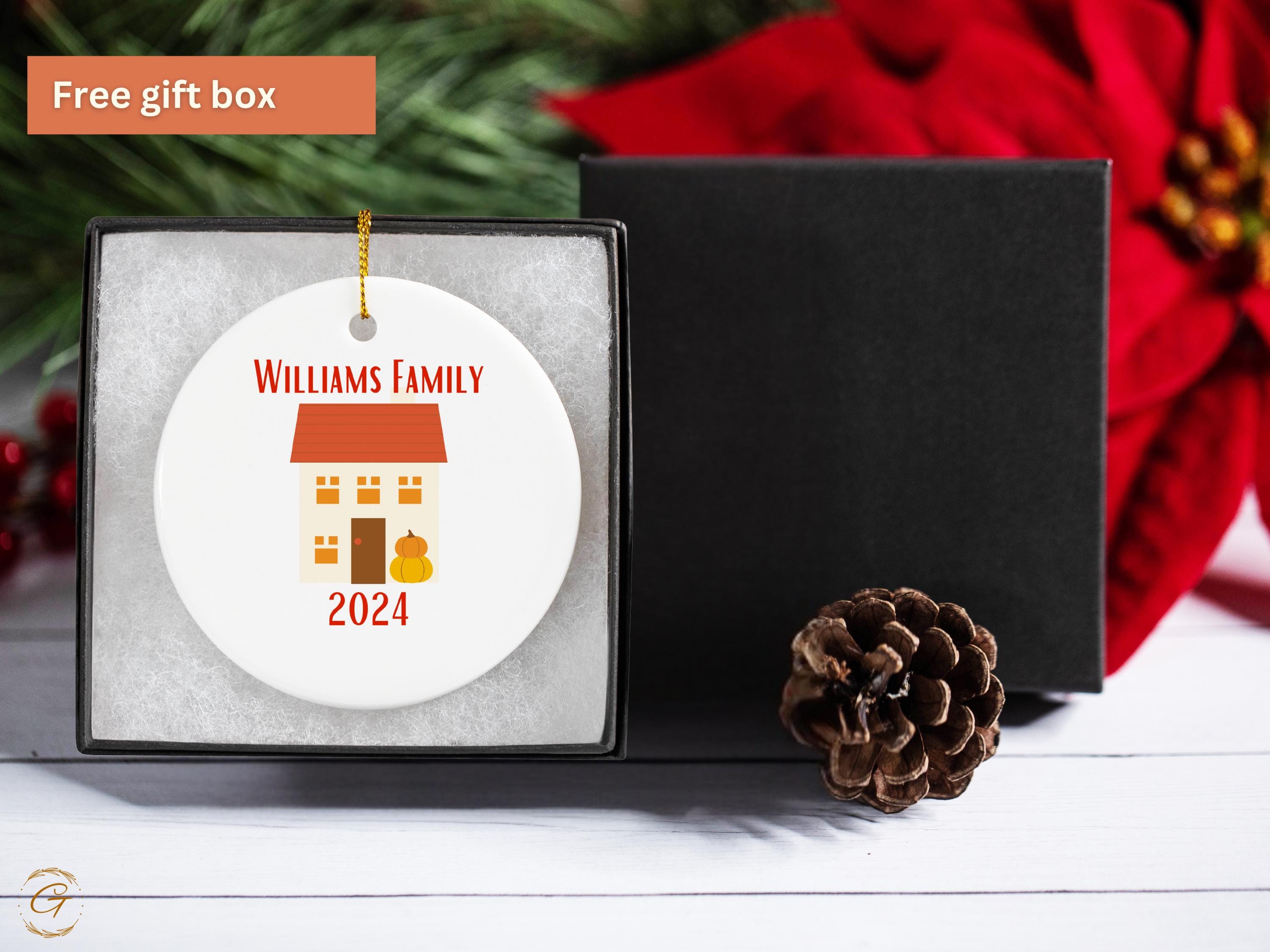 Custom Family House Ornaments, Personalized Family Christmas Ornament 2024 , Home Decor Gifts for New Homeowners, Unique Holiday Decorations