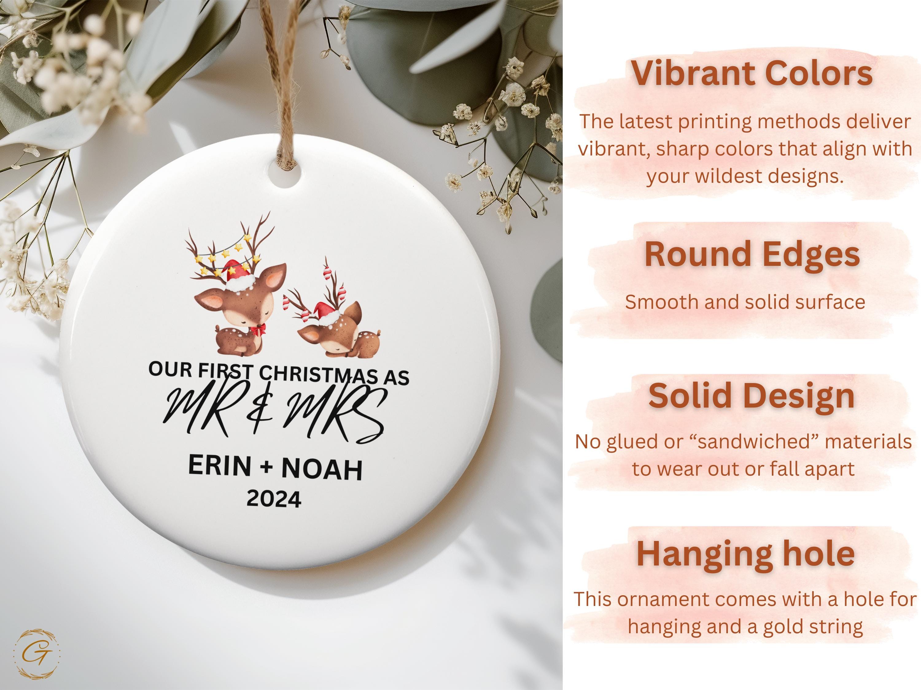 Personalized First Christmas As Mr and Mrs Ornament, Couples Christmas Ornament 2024, Custom Family Holiday Decor Gift, Family Keepsake Gift