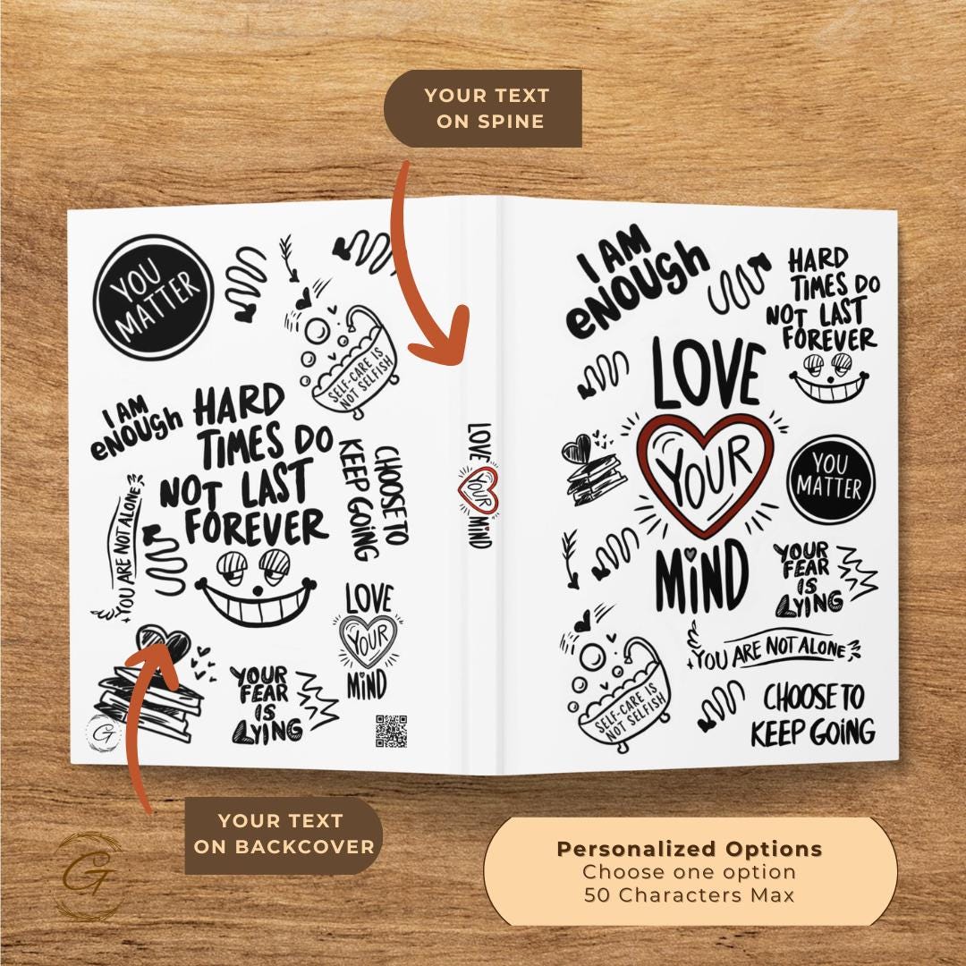 Inspirational Quotes Journal, Motivational Notebook, Love Your Mind Diary, Positive Affirmations Book, Encouragement Journal, Love Your Mind