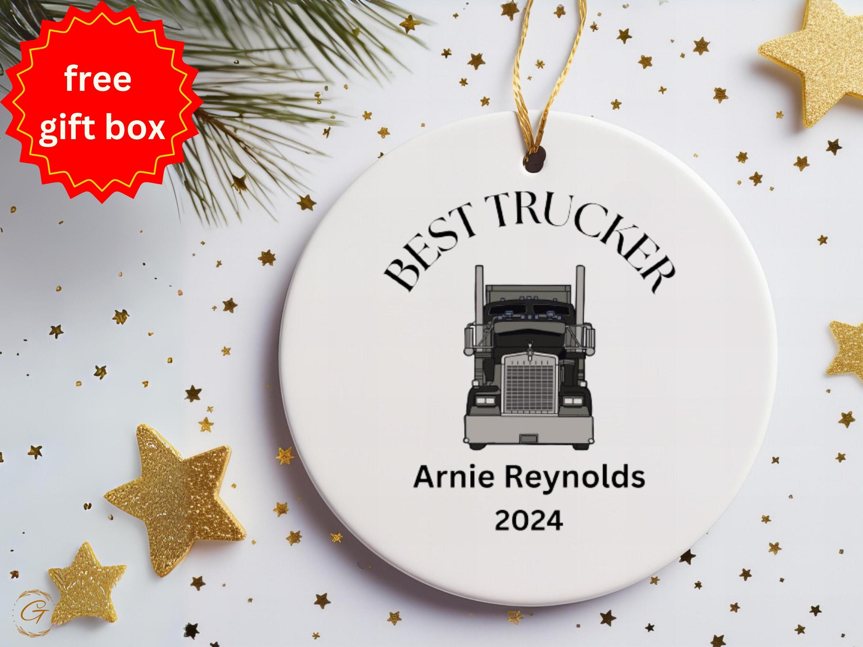 Personalized Best Trucker Ornament 2024, Custom Truck Driver Gift, Personalize Christmas Tree Decoration, Unique Holiday Keepsake for Driver