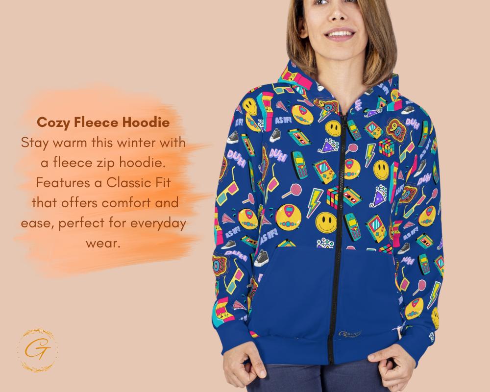 90's Nostalgia Unisex Zip Hoodie