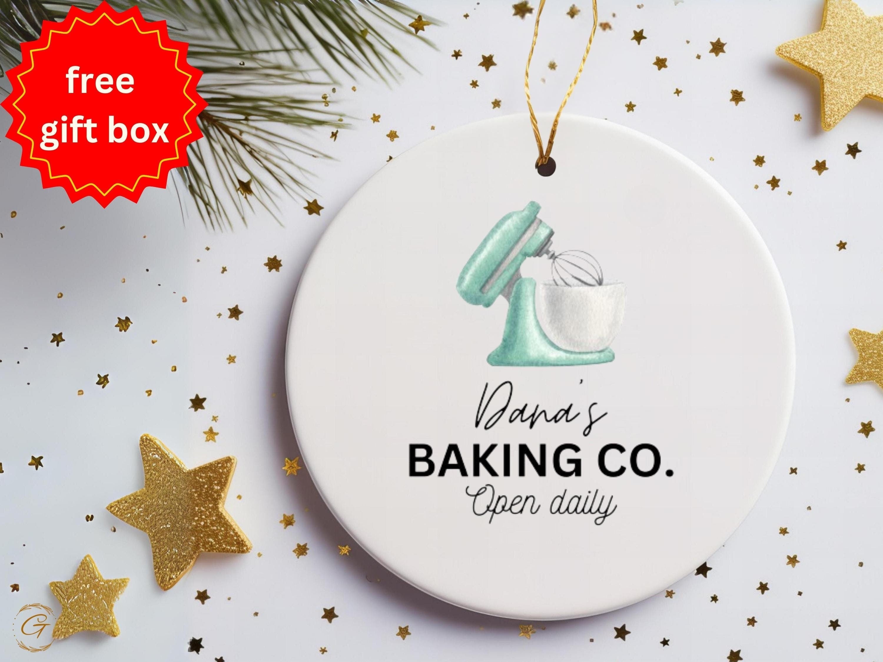 Personalized Baker Ornament, Baking Decors, Bakery Themed Christmas Ornament, Kitchen Xmas Decor, Chef Gift, Pastry Shop Holiday Tree Accent