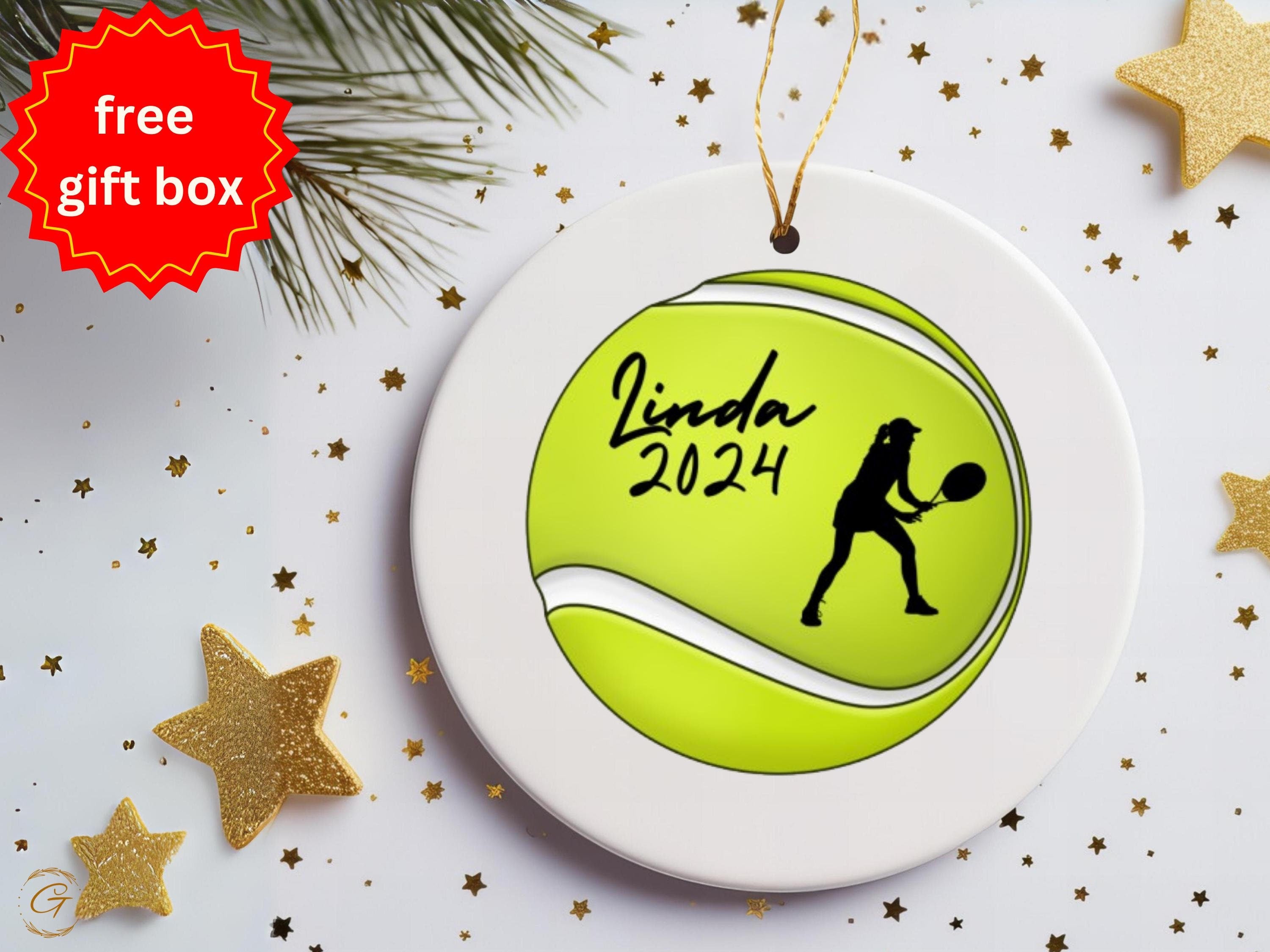 Personalized Tennis Ornament, Custom Tennis Ball Decoration, Sports Lover Gift, Tennis Player Keepsake, Unique Tennis Gift, Holiday Keepsake