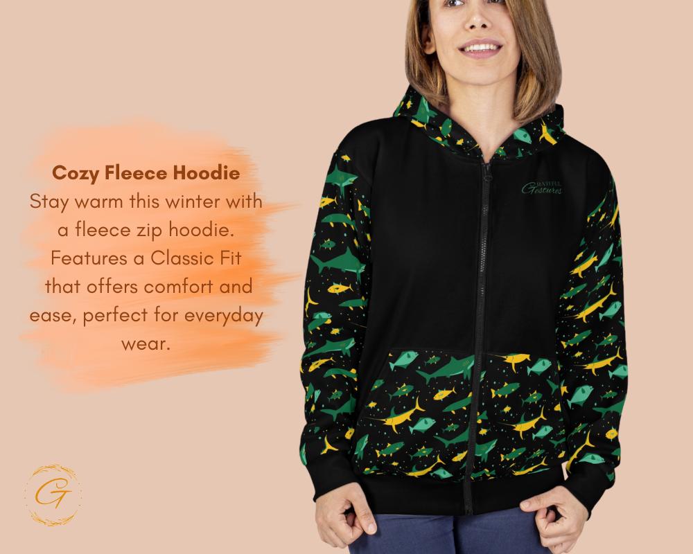 Fishing Design Unisex Zip Hoodie All-Over Print