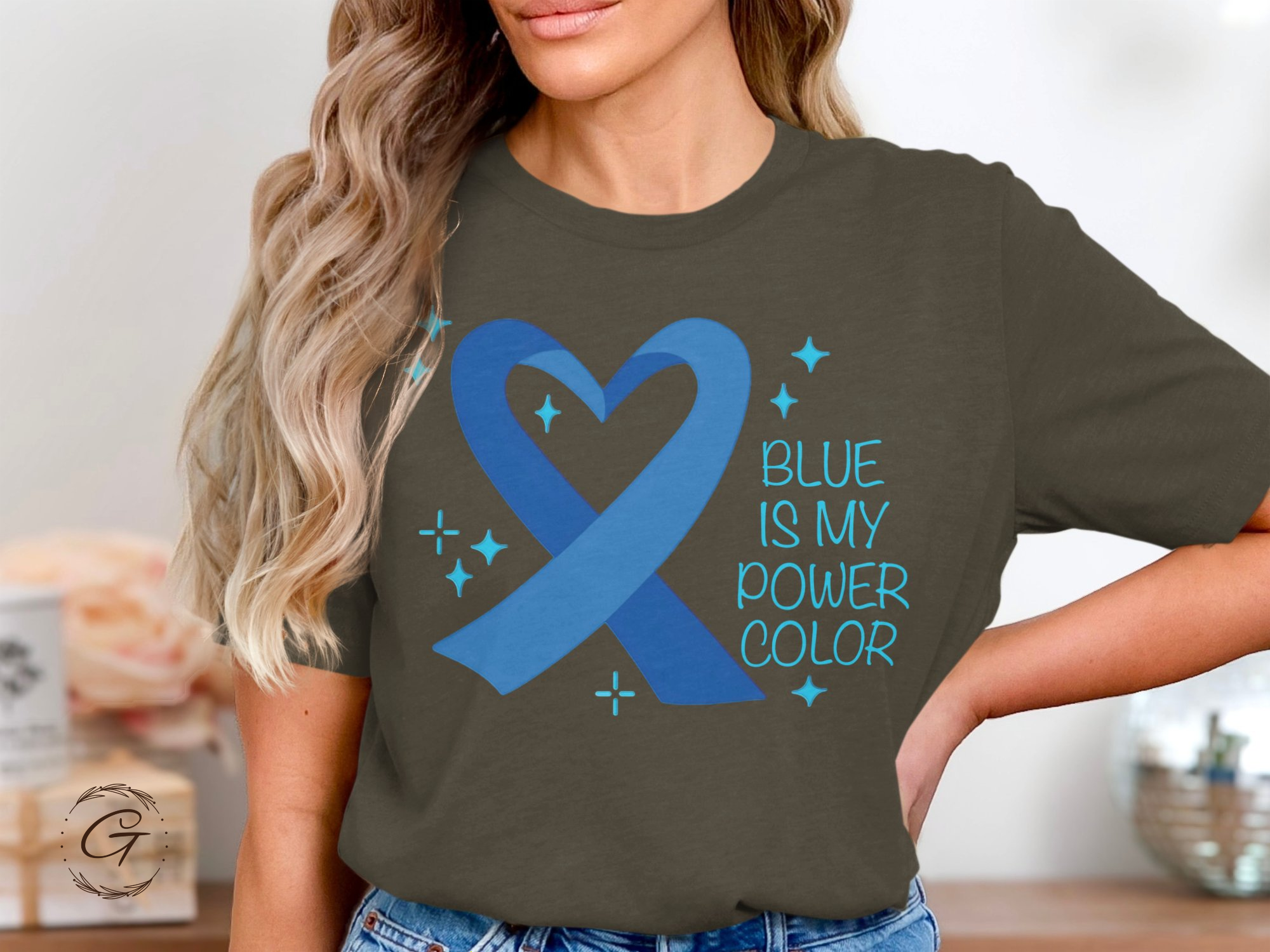 Stylish Blue Is My Power Color Statement Shirt product type