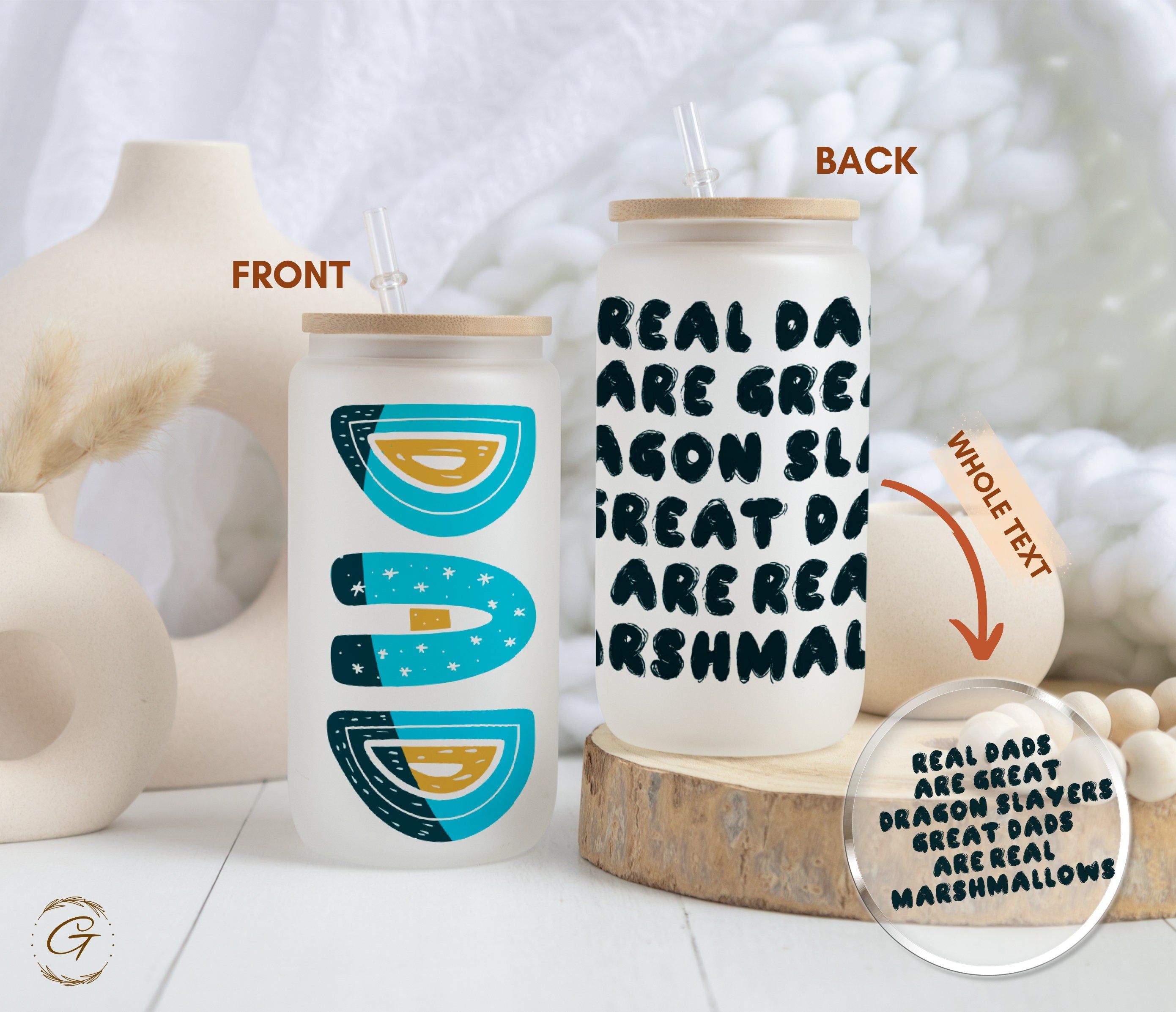 Personalized Fathers Day Gift Daddy Glass Cup Dad Gift