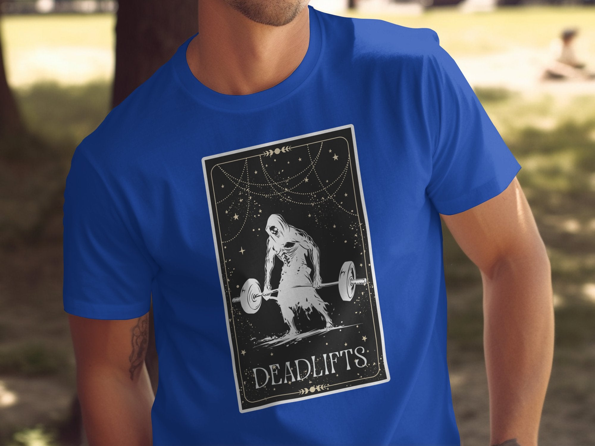 Deadlifts Lifting Ghost Themed Blue Tshirt product type
