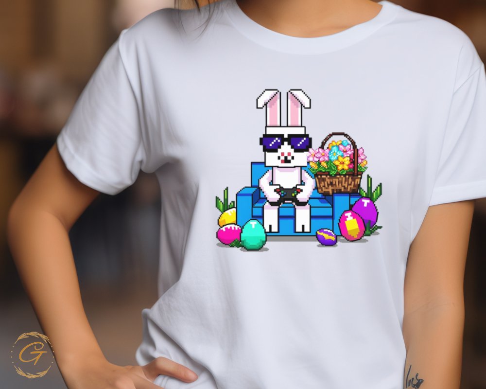Cool Pixel Art Bunny with Easter Eggs T-shirt product type