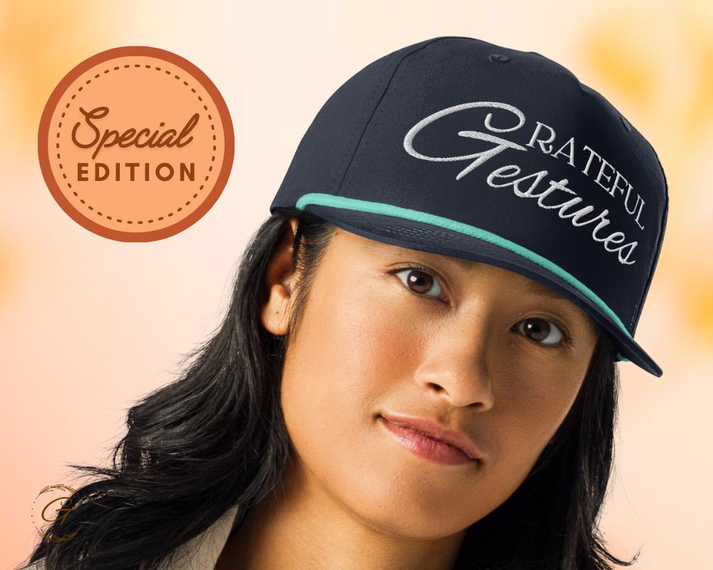 Grateful Gesture Embroidered Golf Rope Cap