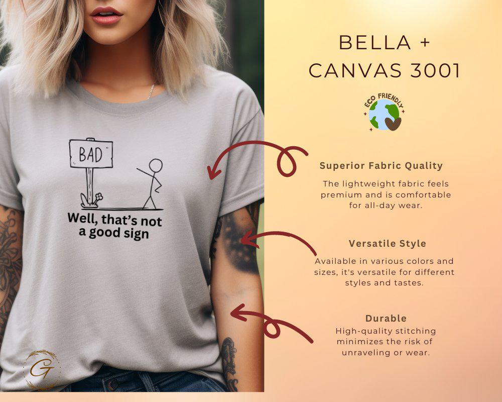 Stick Figure Bad Sign Graphic Tee Shirt