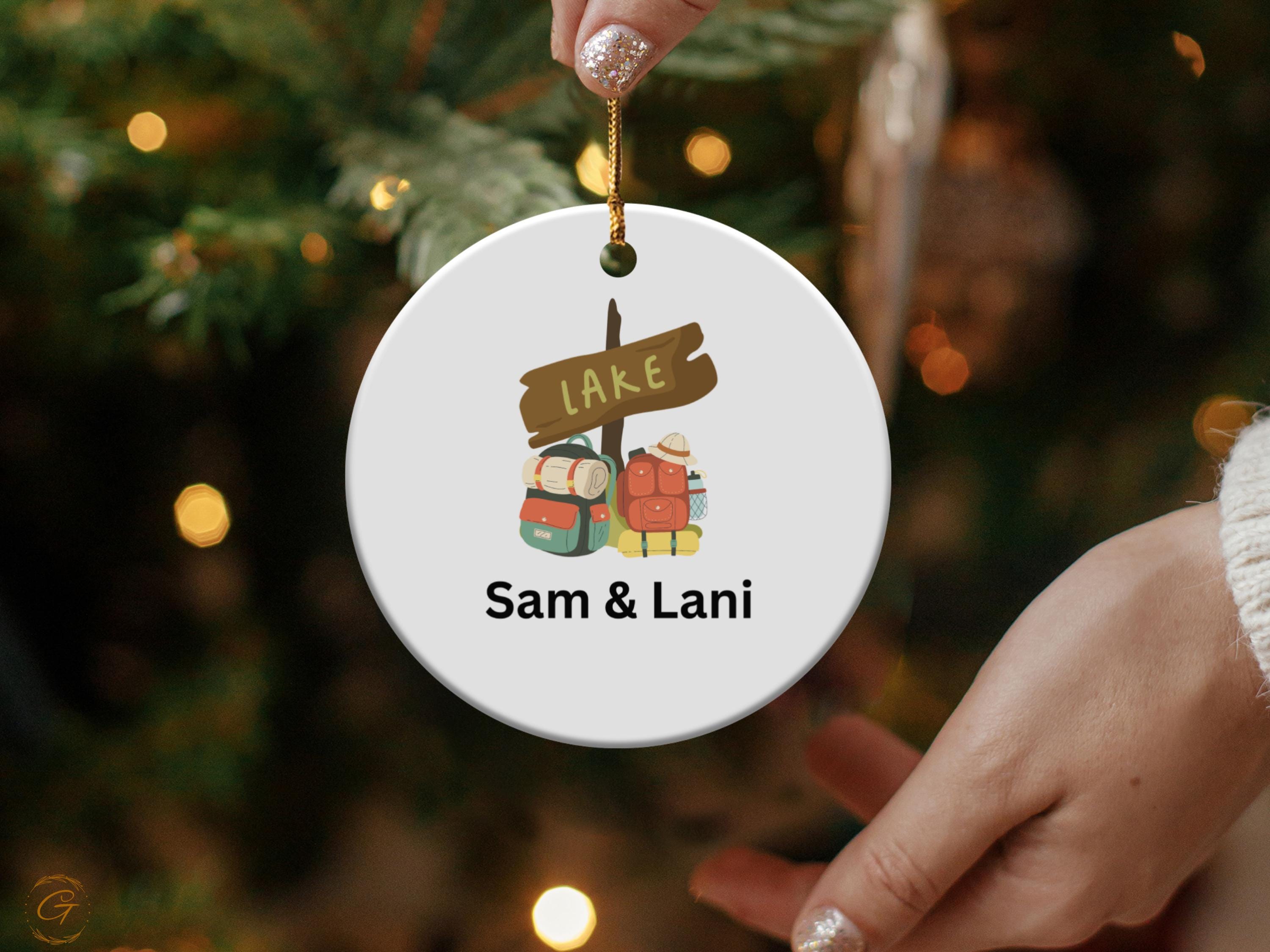 Custom Travelers Ornaments, Personalized Hiking Ornaments