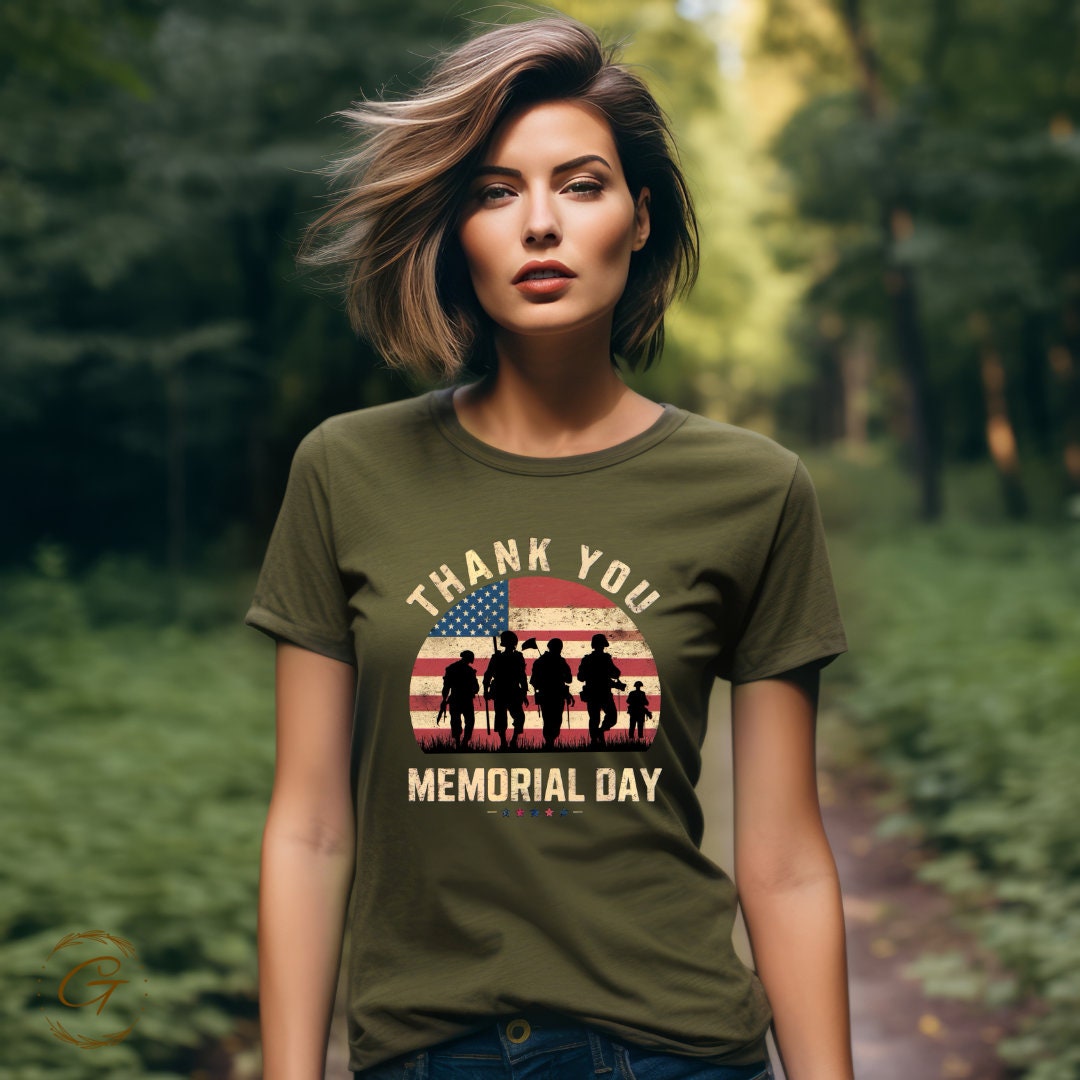 Patriotic Memorial Day Shirt - USA Flag Graphic Tee for Men & Women