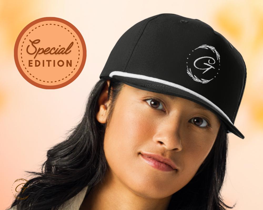 G Embroidered Grateful Gesture Golf Rope Cap