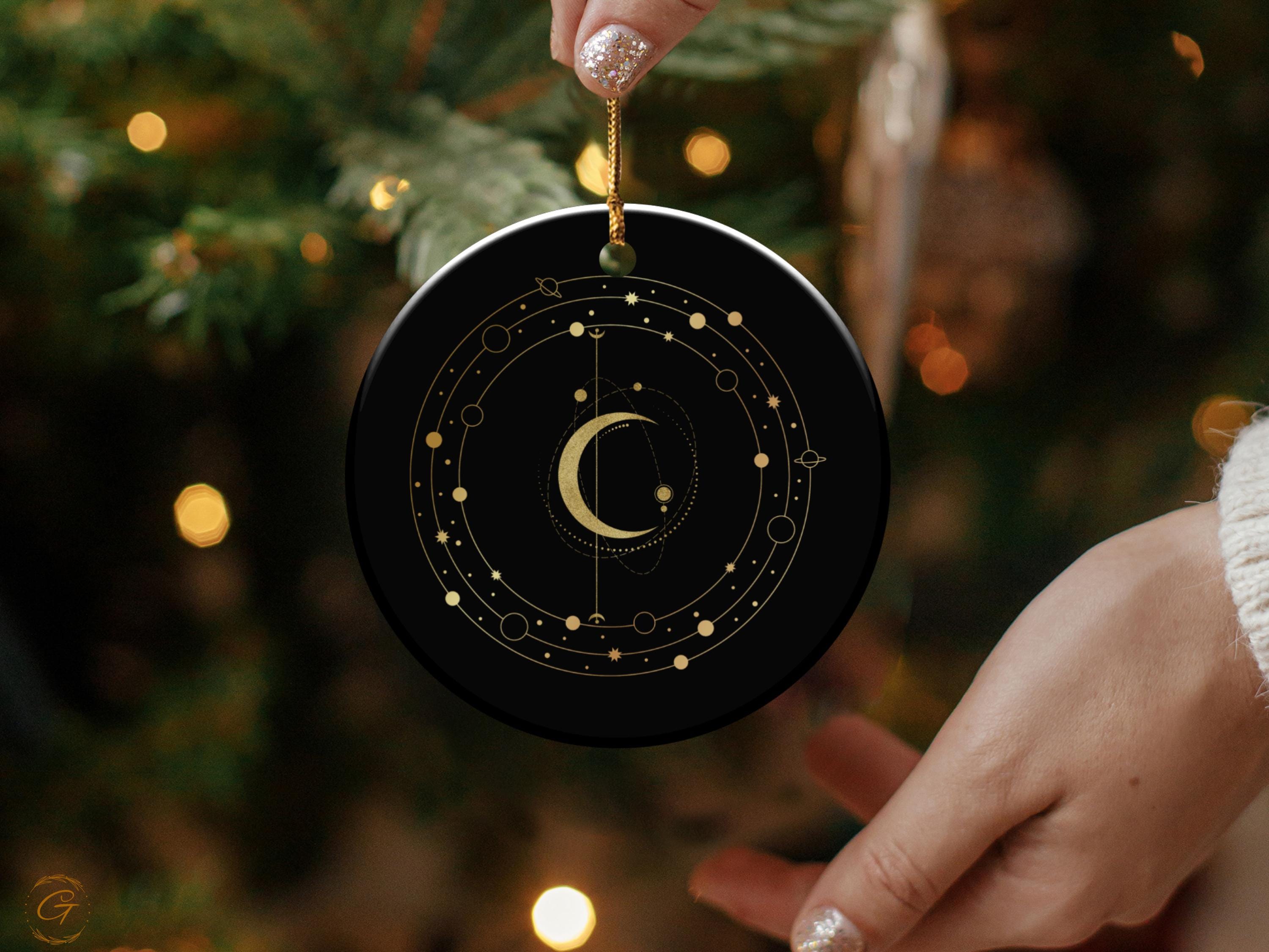 Celestial Moon Phase Ornament, Astronomical Home Art Decor