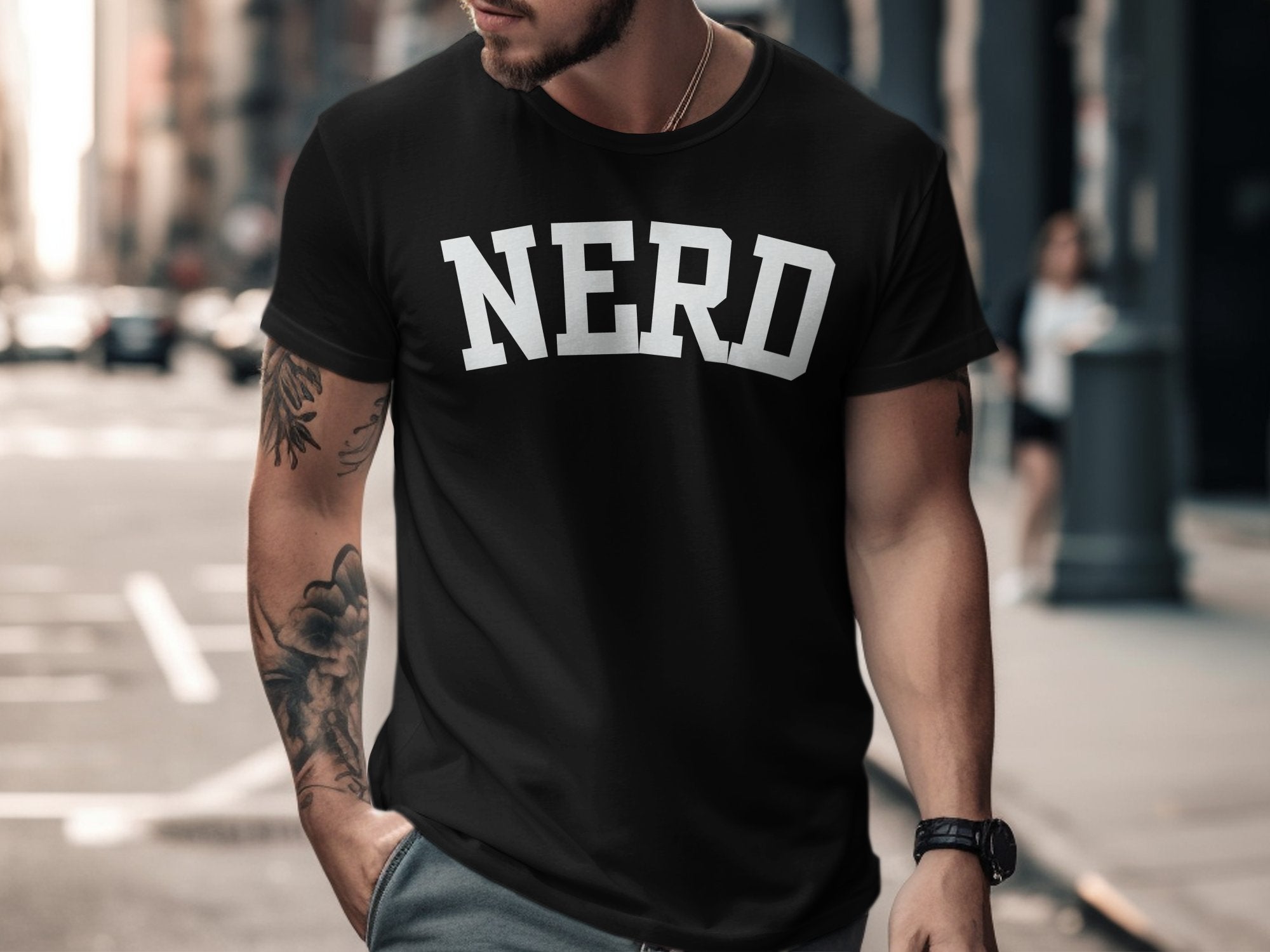 Trendy Black NERD Shirt Urban Style Tee product