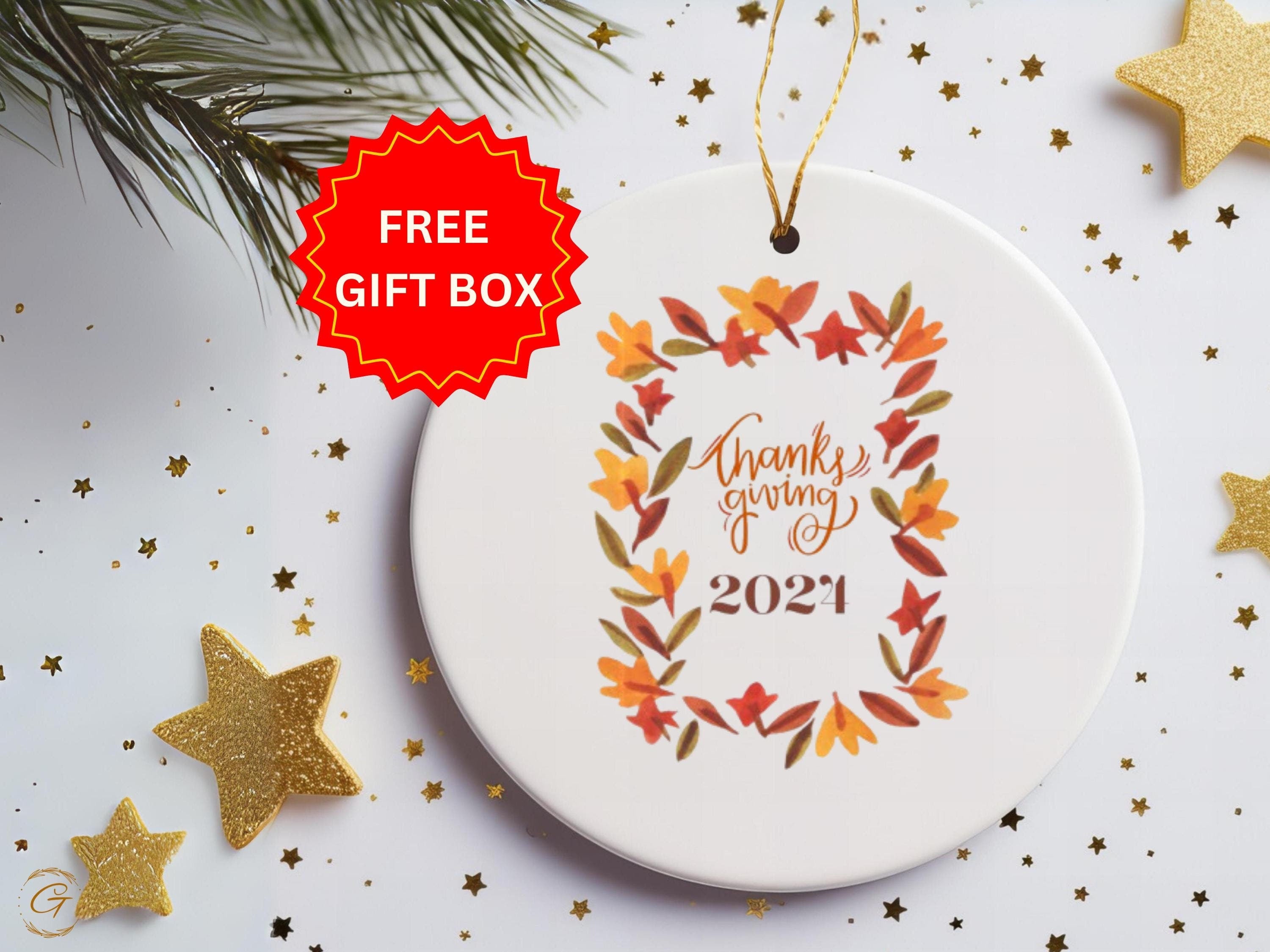 Thanksgiving 2024 Autumn Leaves Ornament, Handcrafted Seasonal Decoration, Home Decor, Festive Holiday Ornament Gift, Holiday Keepsake Gifts