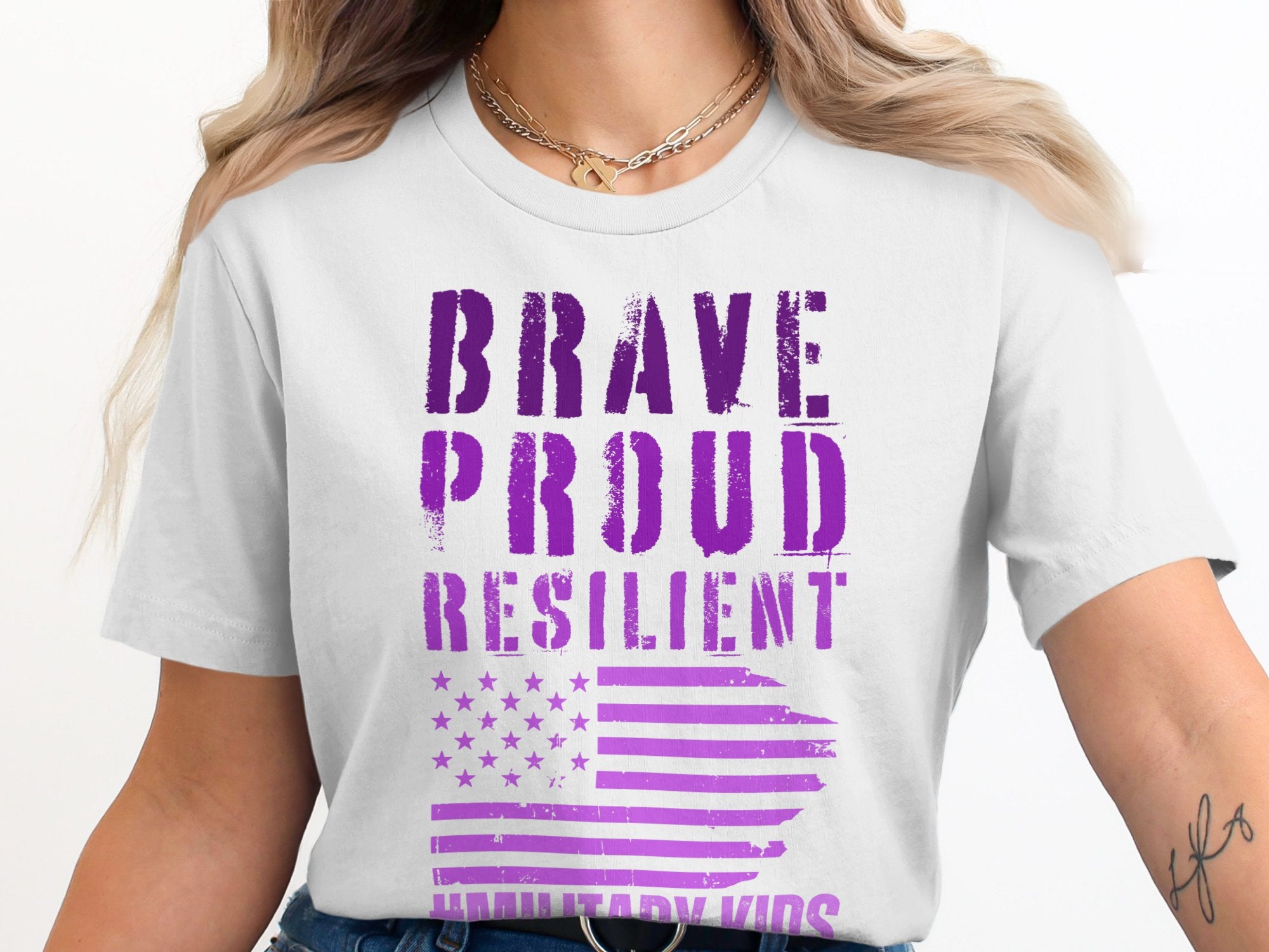 Brave Proud Resilient Military Kids T-shirt product