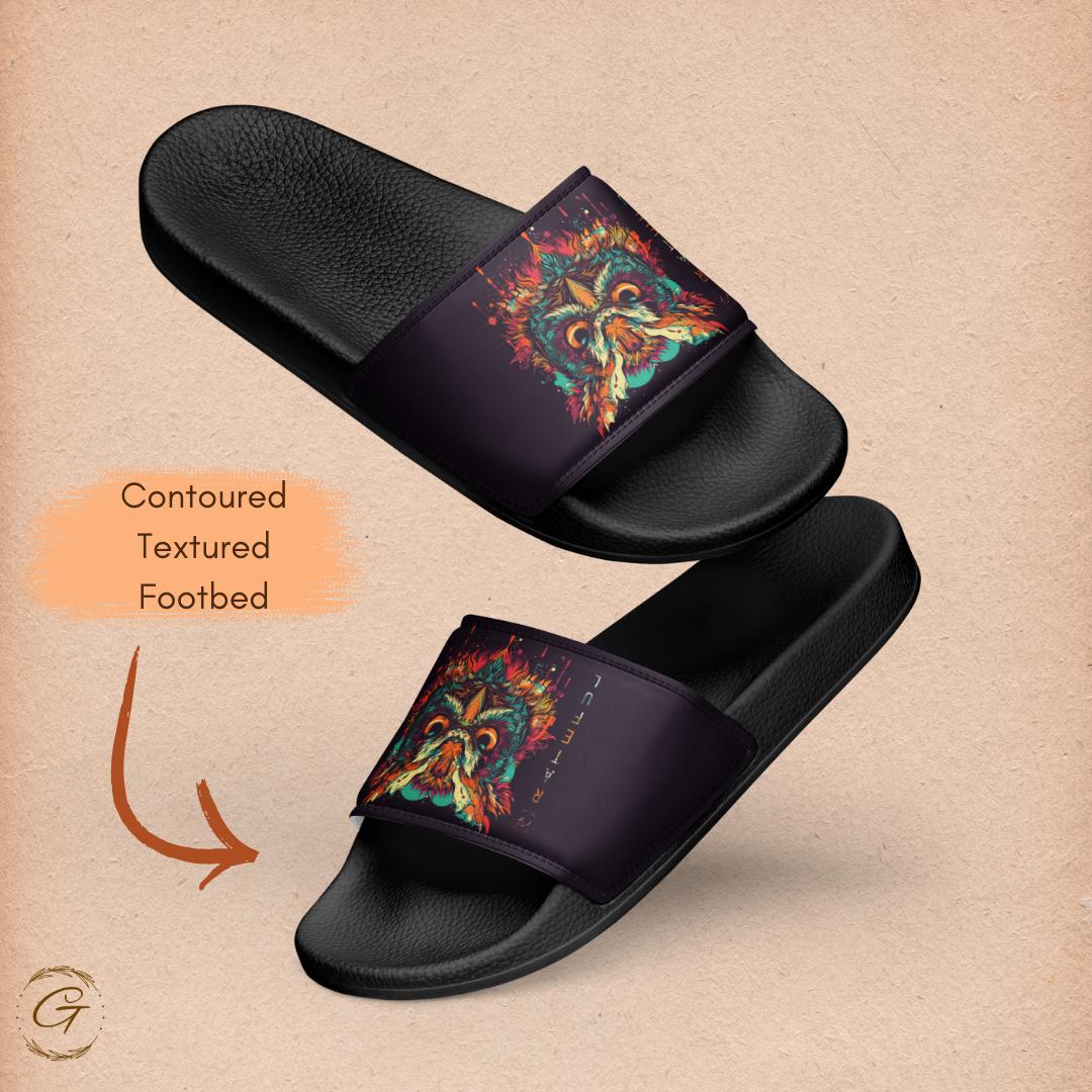 Colorful Owl Design Men's Slides