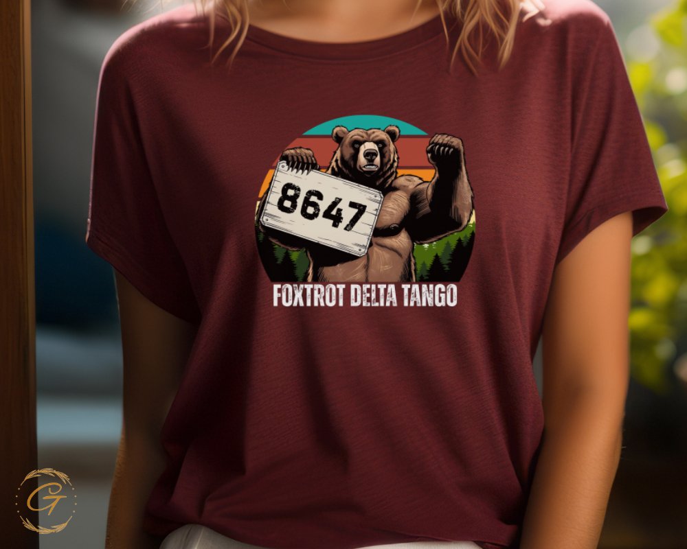 Foxtrot Delta Tango Bear Graphic Tee Shirt product type