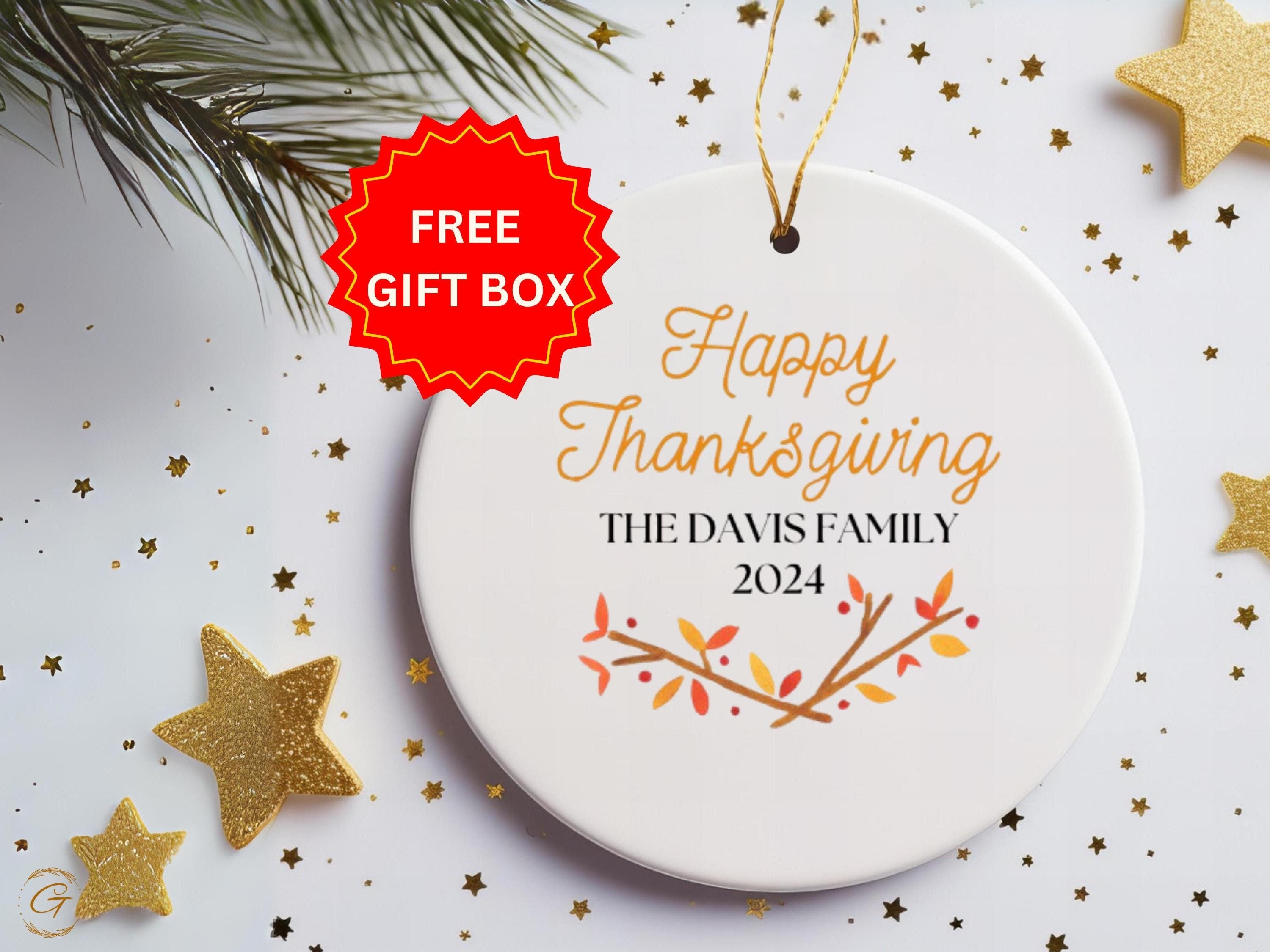 Personalized Thanksgiving Ornament, Family Thanksgiving Ornament 2024, Personalized Thanksgiving Decoration, Custom Family Holiday Ornaments