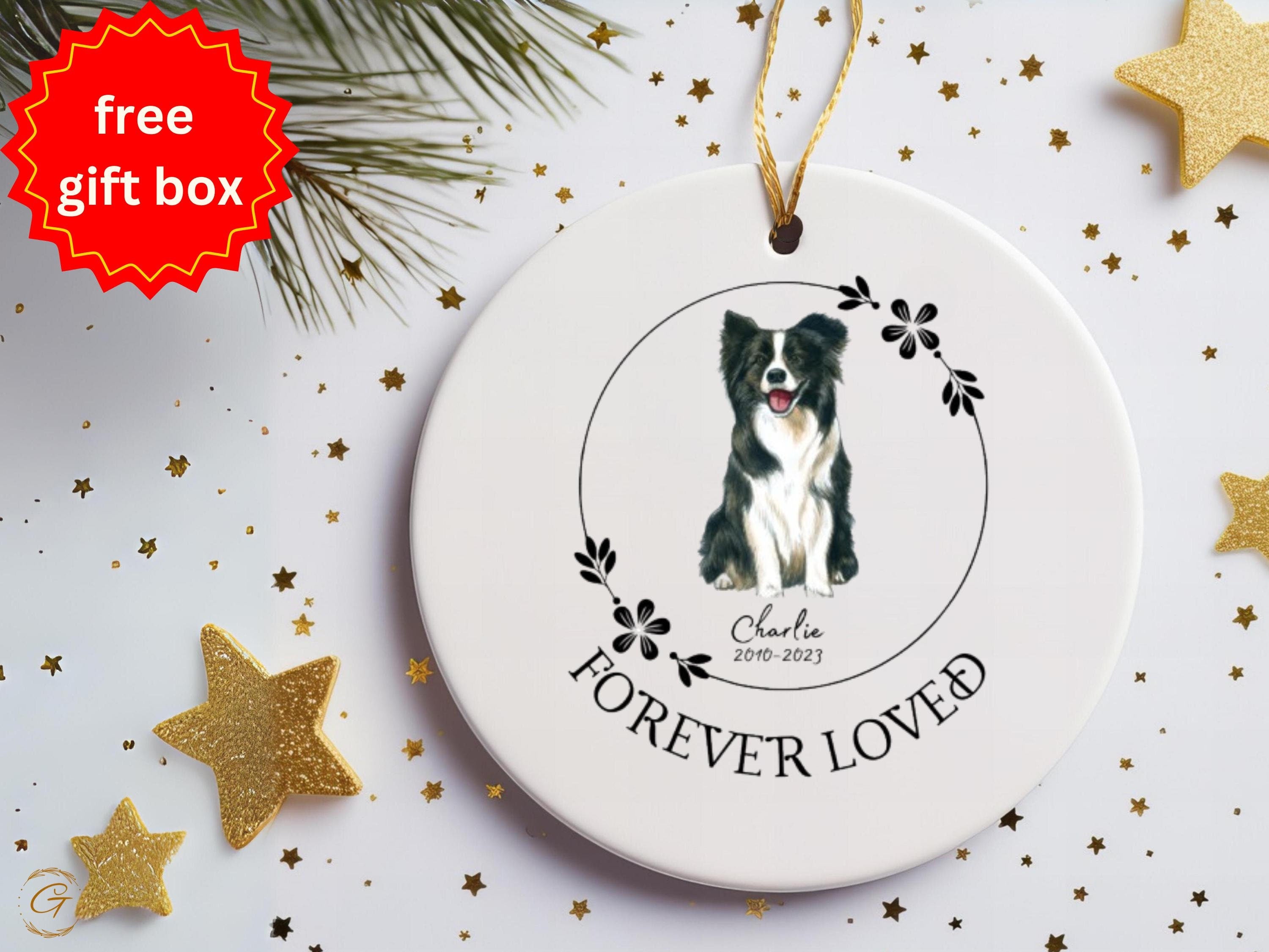 Personalized Pet Memorial Ornament, Dog Remembrance, Forever Loved Keepsakes, Pet Loss Sympathy, Christmas Tree Decoration, In Loving Memory