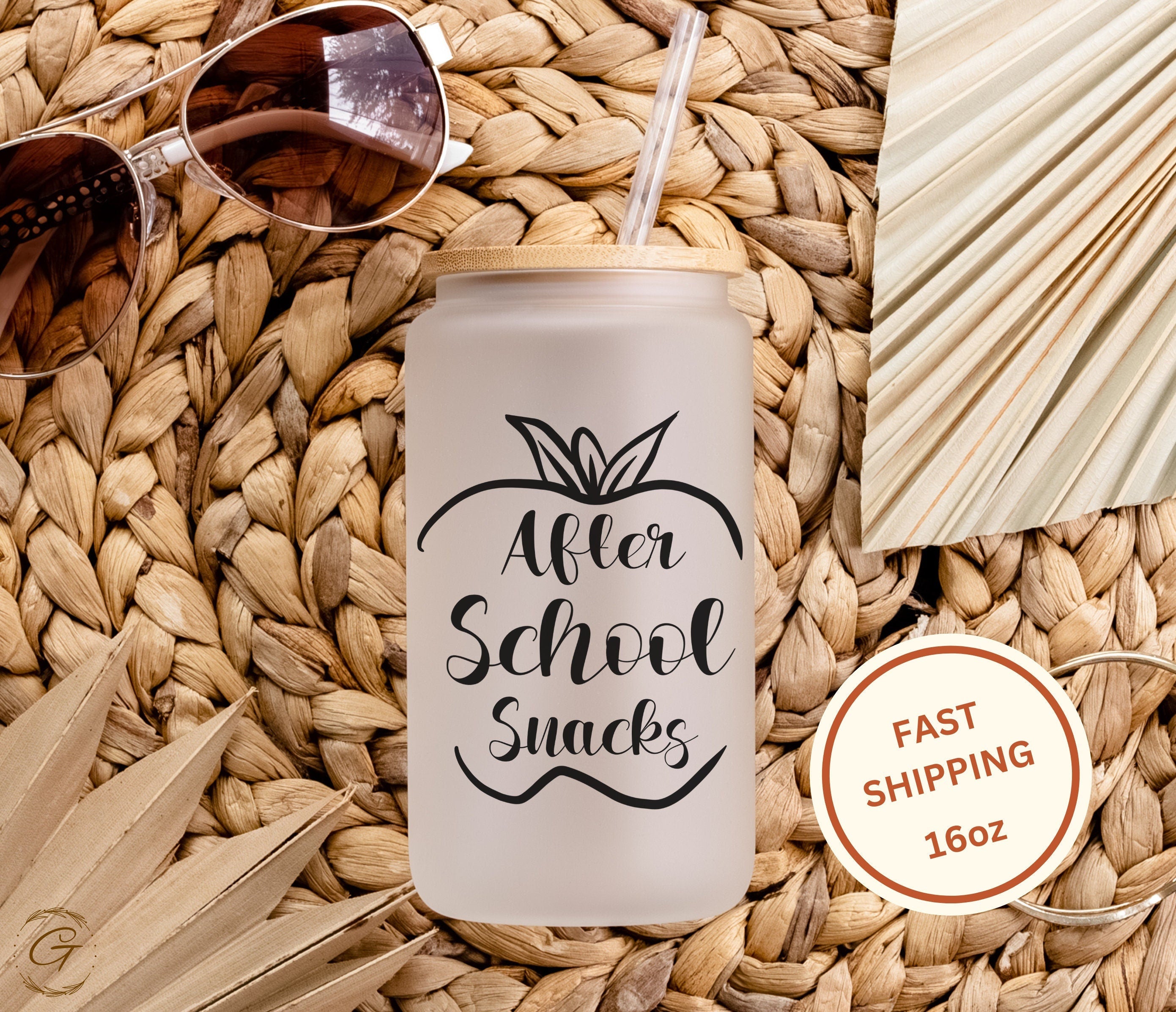 After School Snacks Frosted Glass Cup, Teacher's Libbey Cup