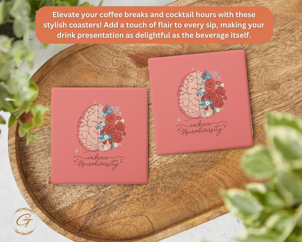 Embrace Neurodiversity Square Soapstone Coasters