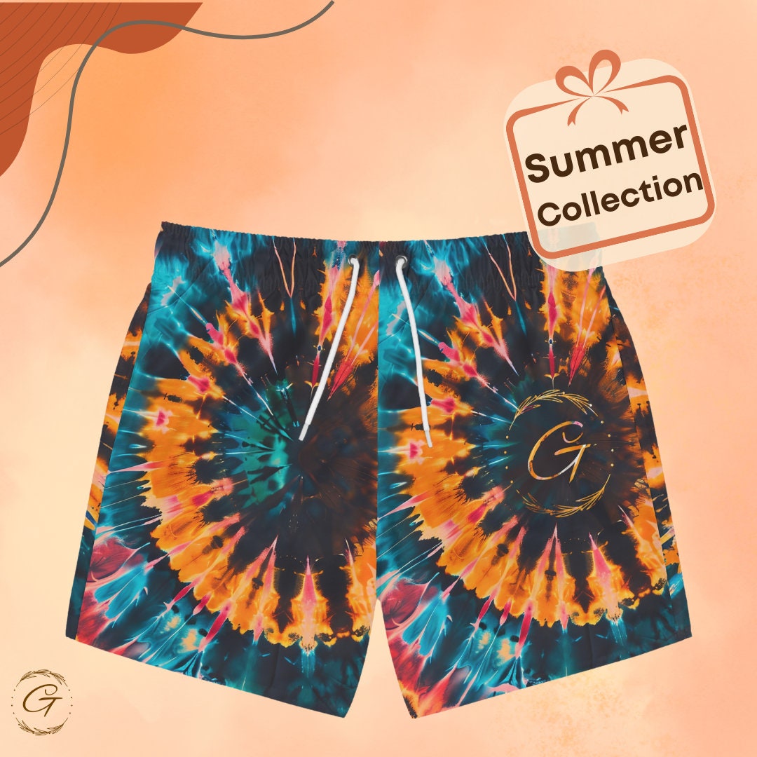 Tie Dye Vibrant AOP Swim Trunks