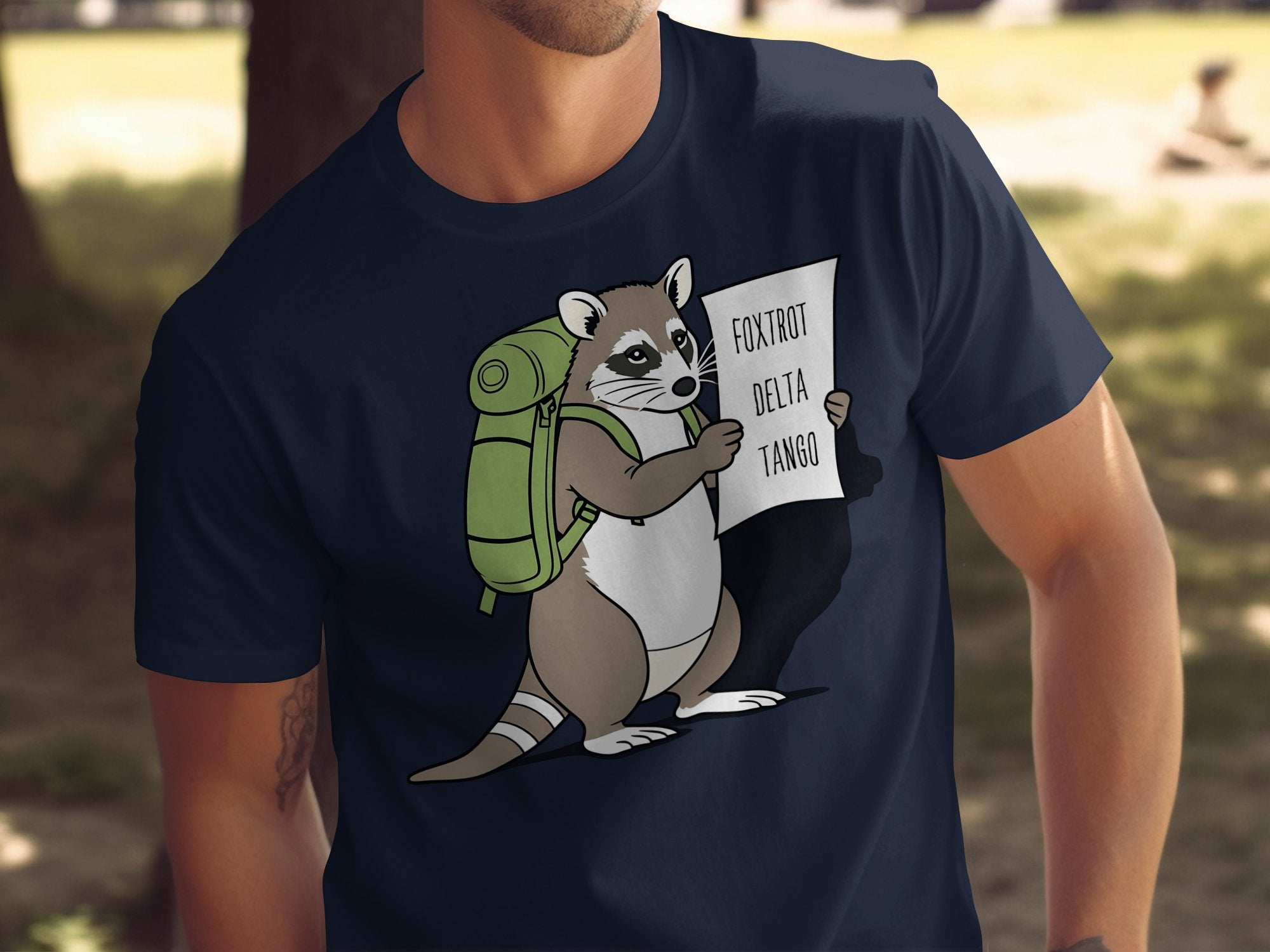 Funny Raccoon Holding Foxtrot Delta Tango Sign product type