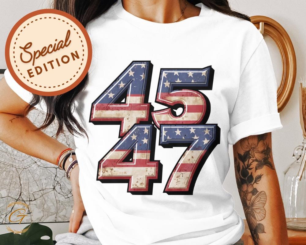 45 47 American Flag Design Tee