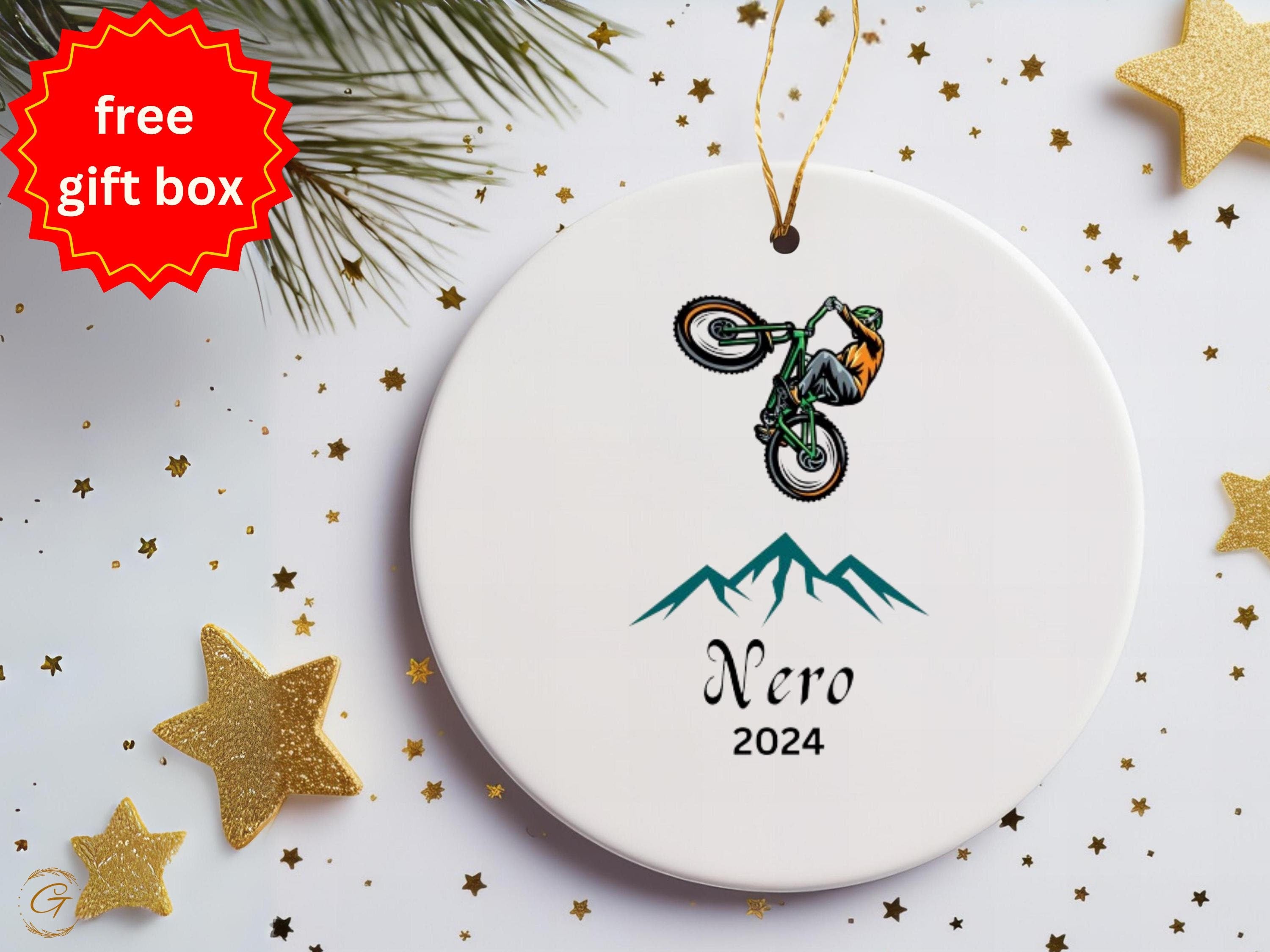 Personalized Mountain Bike Holiday Ornament, Custom 2024 Ornament, Sports Enthusiast Gifts, Unique Holiday Tree, Adventure Lovers Ideal Gift