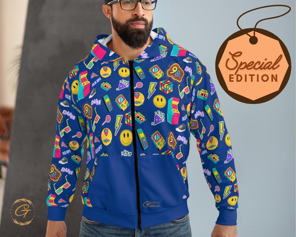 90's Nostalgia Unisex Zip Hoodie