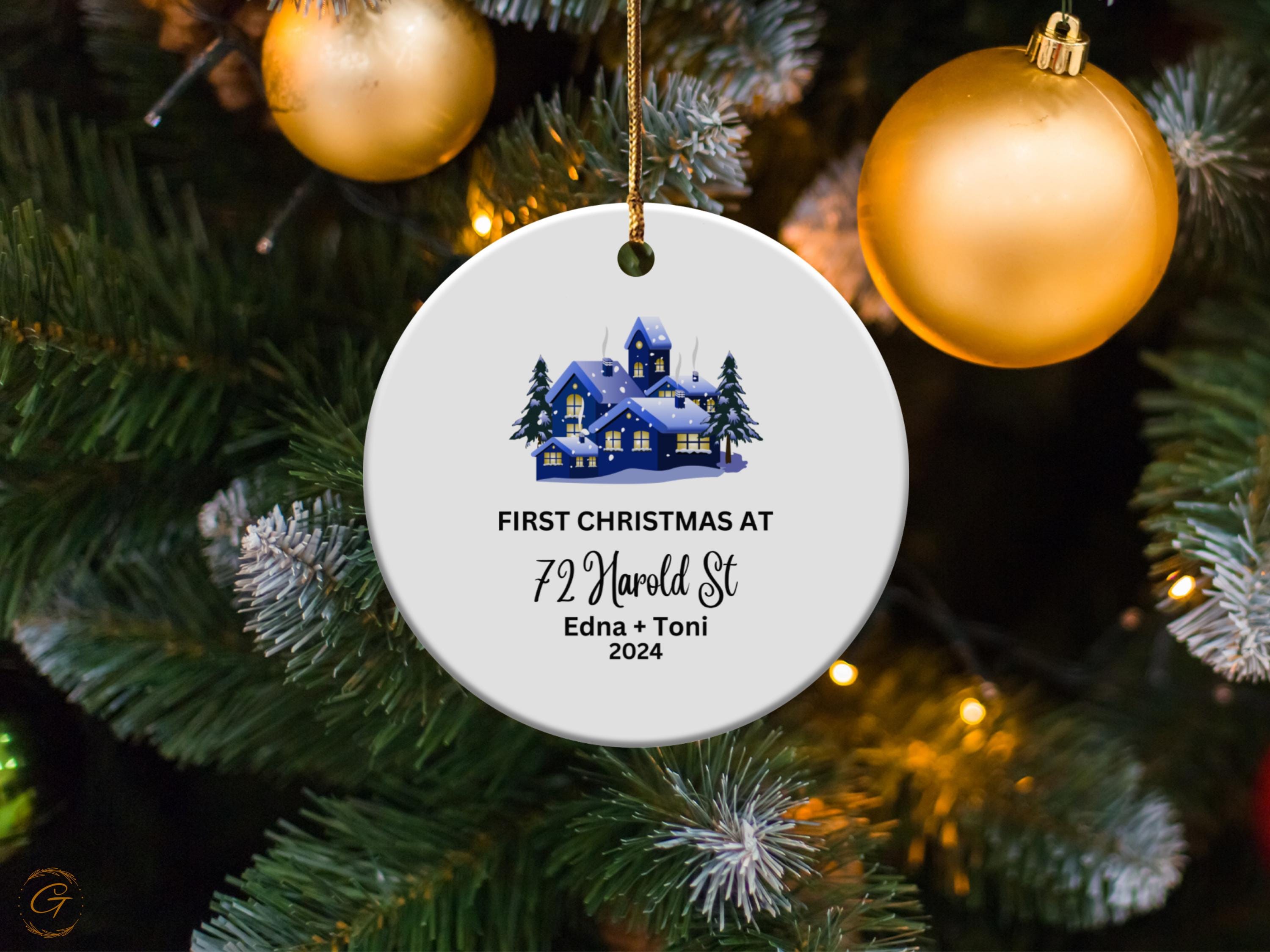 Custom Christmas Family Ornaments, Personalized Holiday New Home Gifts