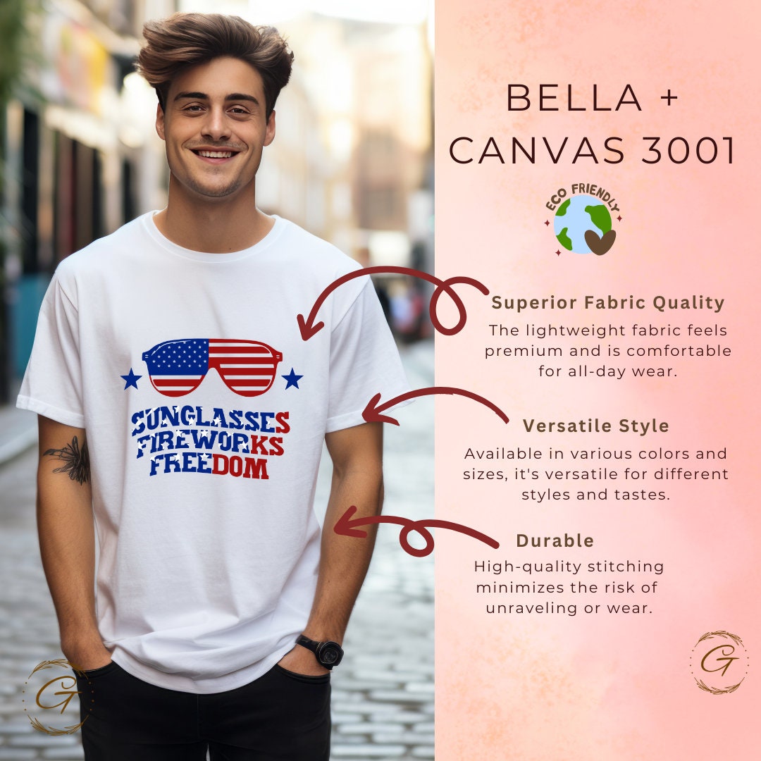 Sunglasses Fireworks Freedom T-Shirt,US Flag Design Tee