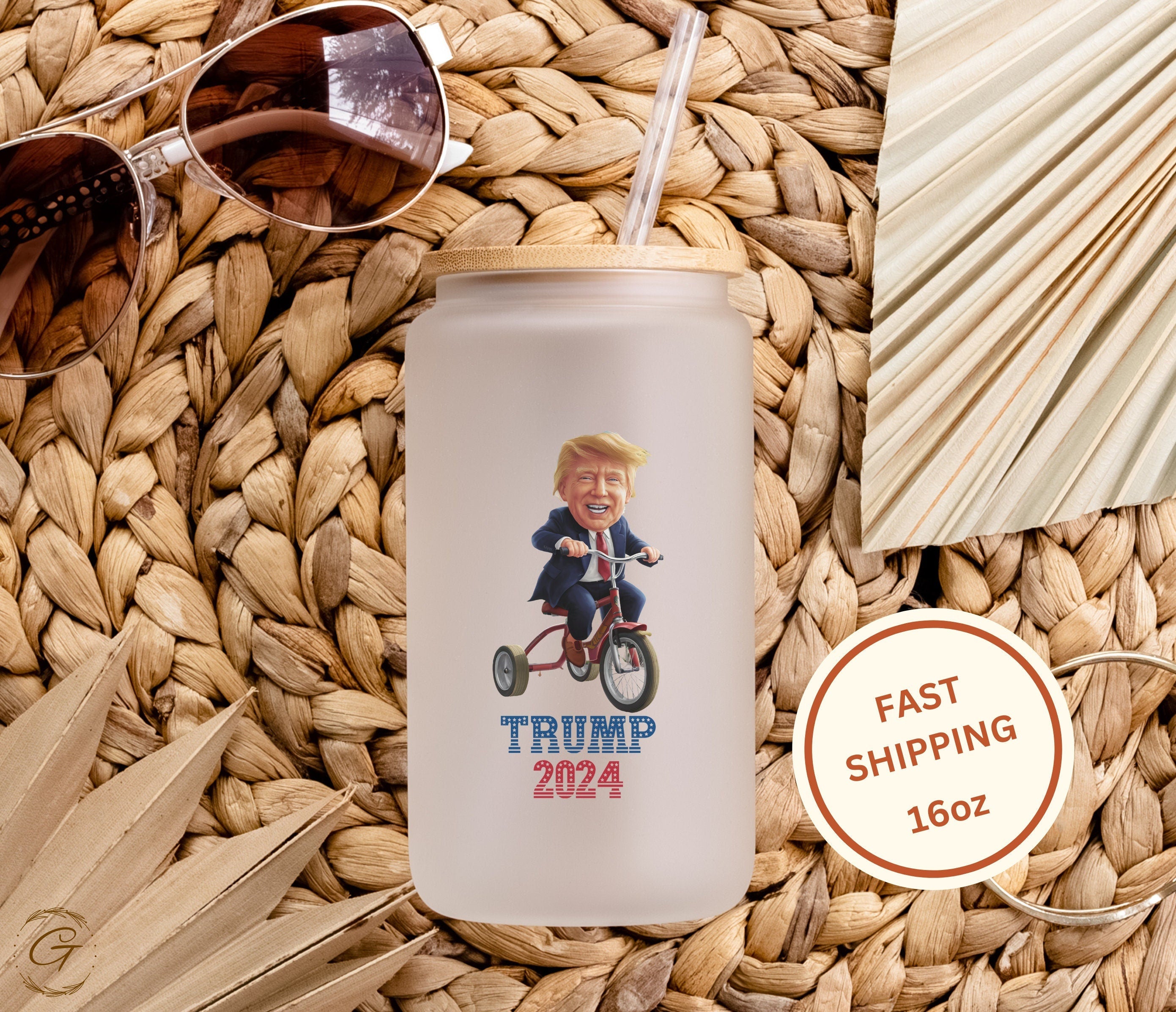 Trump 2024 Frosted Glass Tumbler